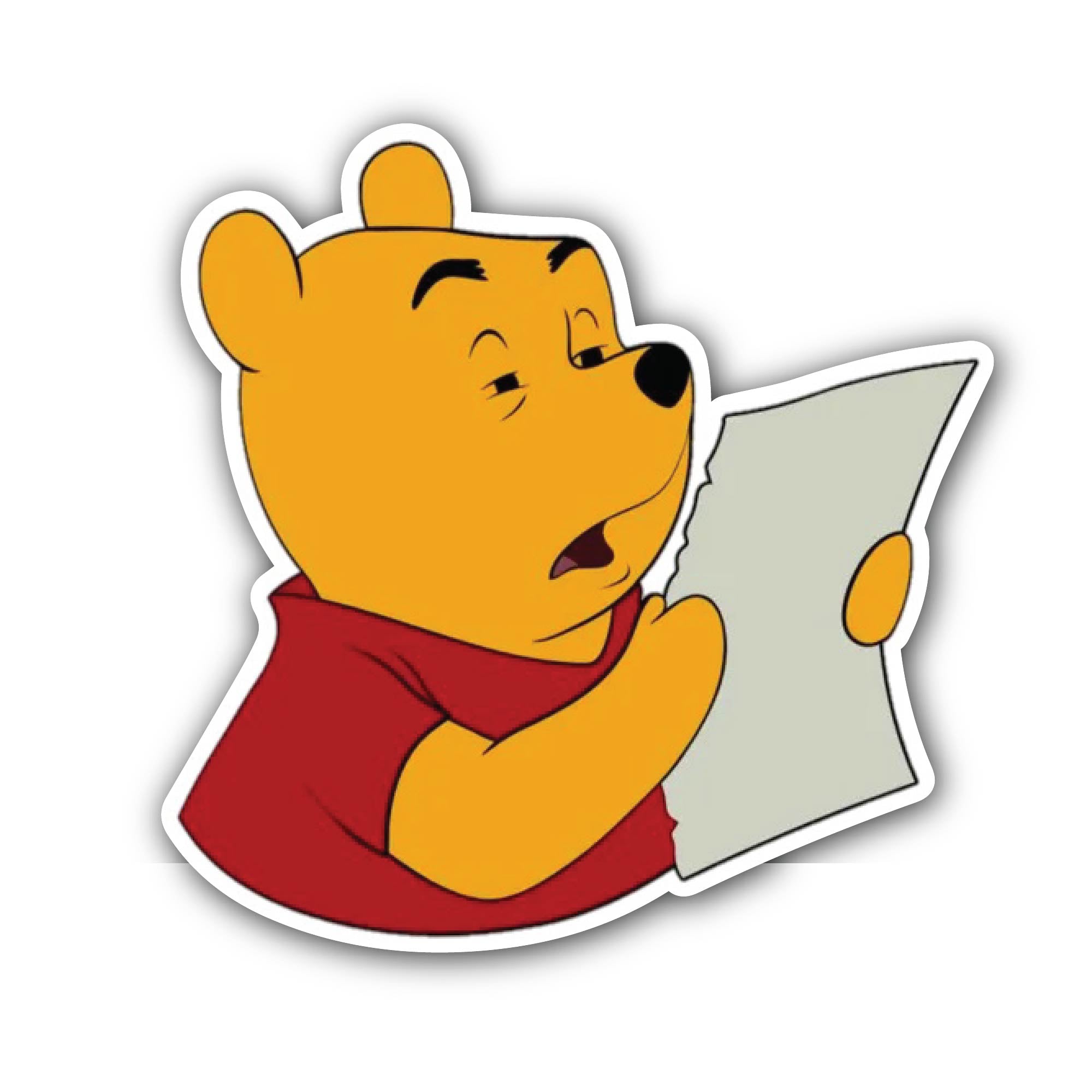 Bear Reading Book Sticker, Waterproof Vinyl Decal Sticker Indoor Or Outdoor 2 (Pieces) 3" and 5"