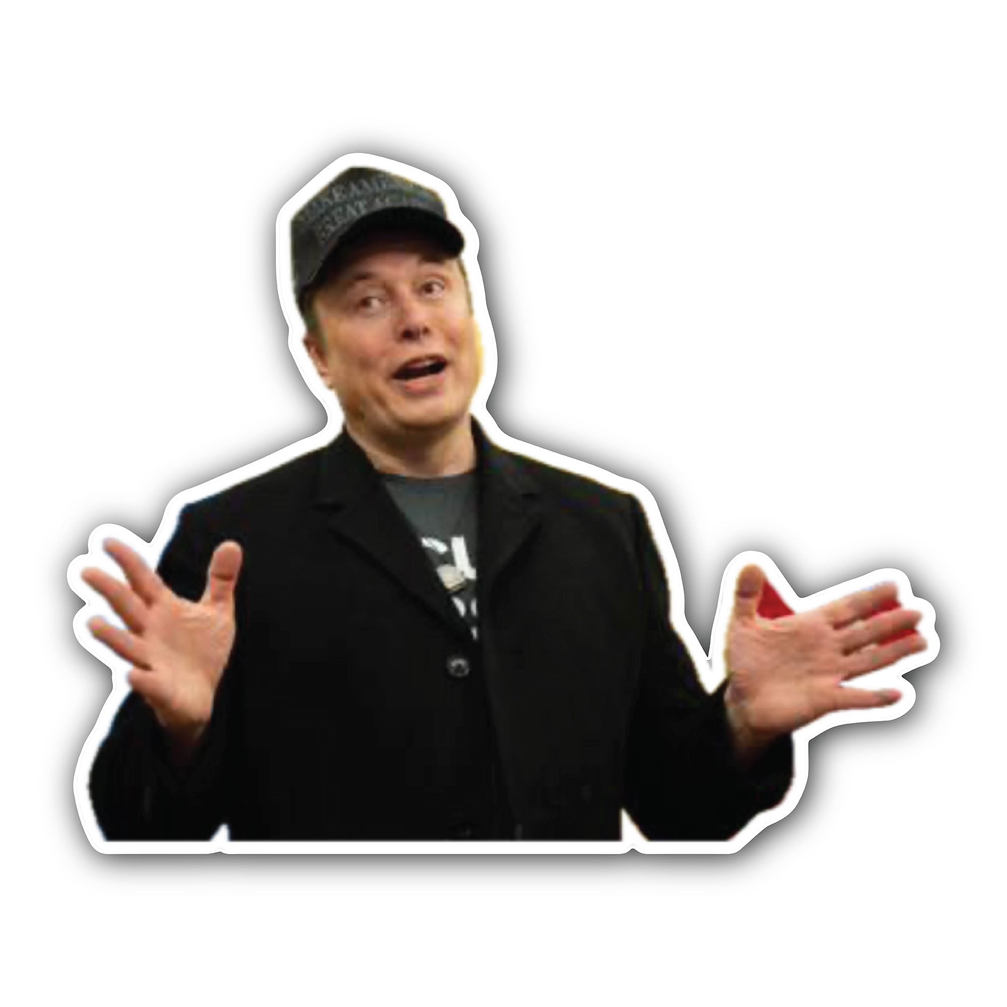 Elon Musk style Sticker, Waterproof Vinyl Decal Sticker Indoor Or Outdoor 2 (Pieces) 3" and 5"