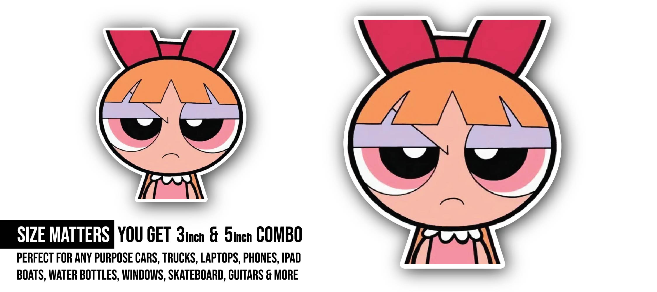 The Powerful Girls Sticker, Waterproof Vinyl Decal Sticker Indoor Or Outdoor 2 (Pieces) 3" and 5"