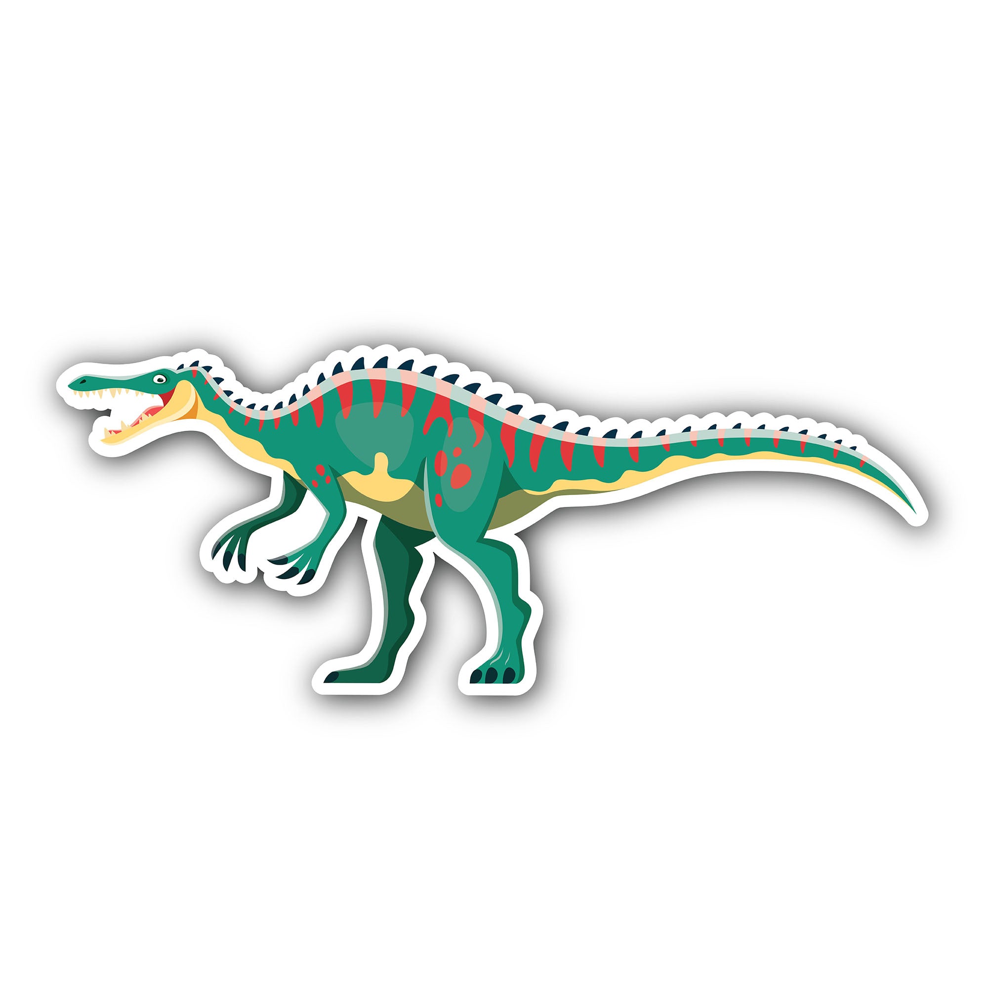 Dinosaur prehistoric cartoon lizard Sticker, Waterproof Vinyl Decal Sticker Indoor Or Outdoor 2 (Pieces) 3" and 5"