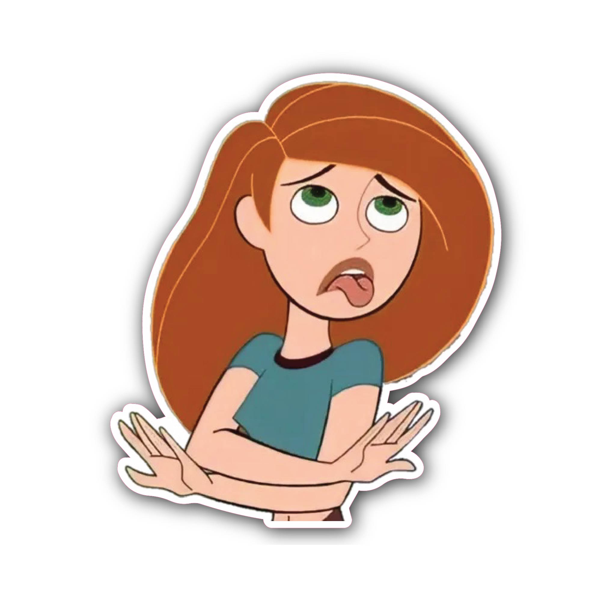 Kim Possible Sticker, Waterproof Vinyl Decal Sticker Indoor Or Outdoor 2 (Pieces) 3" and 5"