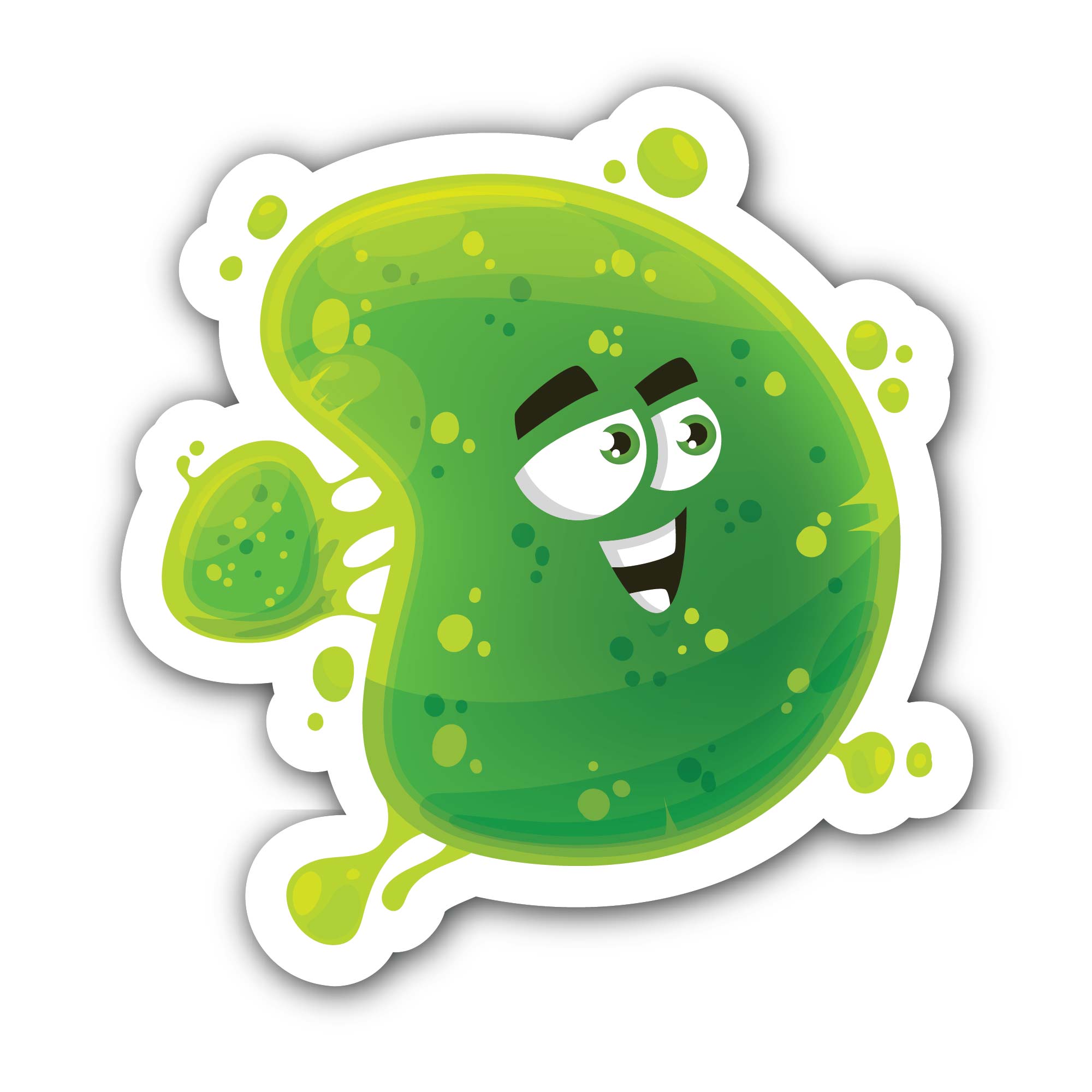 Bacterial funny pathogen Sticker, Waterproof Vinyl Decal Sticker Indoor Or Outdoor 2 (Pieces) 3" and 5"