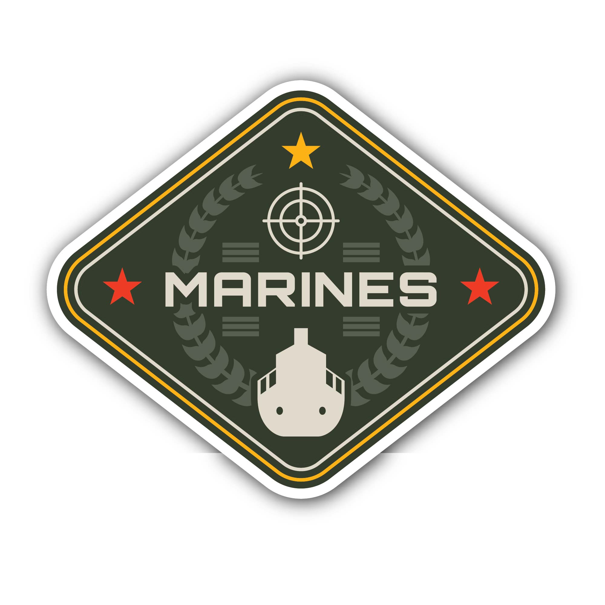 US Marines Sticker, Waterproof Vinyl Decal Sticker Indoor Or Outdoor 2 (Pieces) 3" and 5"