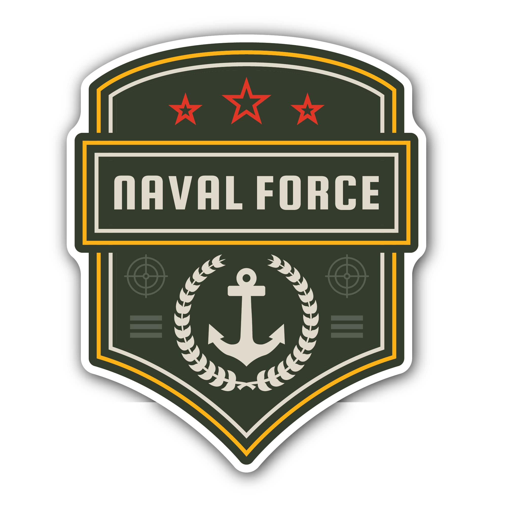Navy Force Sticker, Waterproof Vinyl Decal Sticker Indoor Or Outdoor 2 (Pieces) 3" and 5"