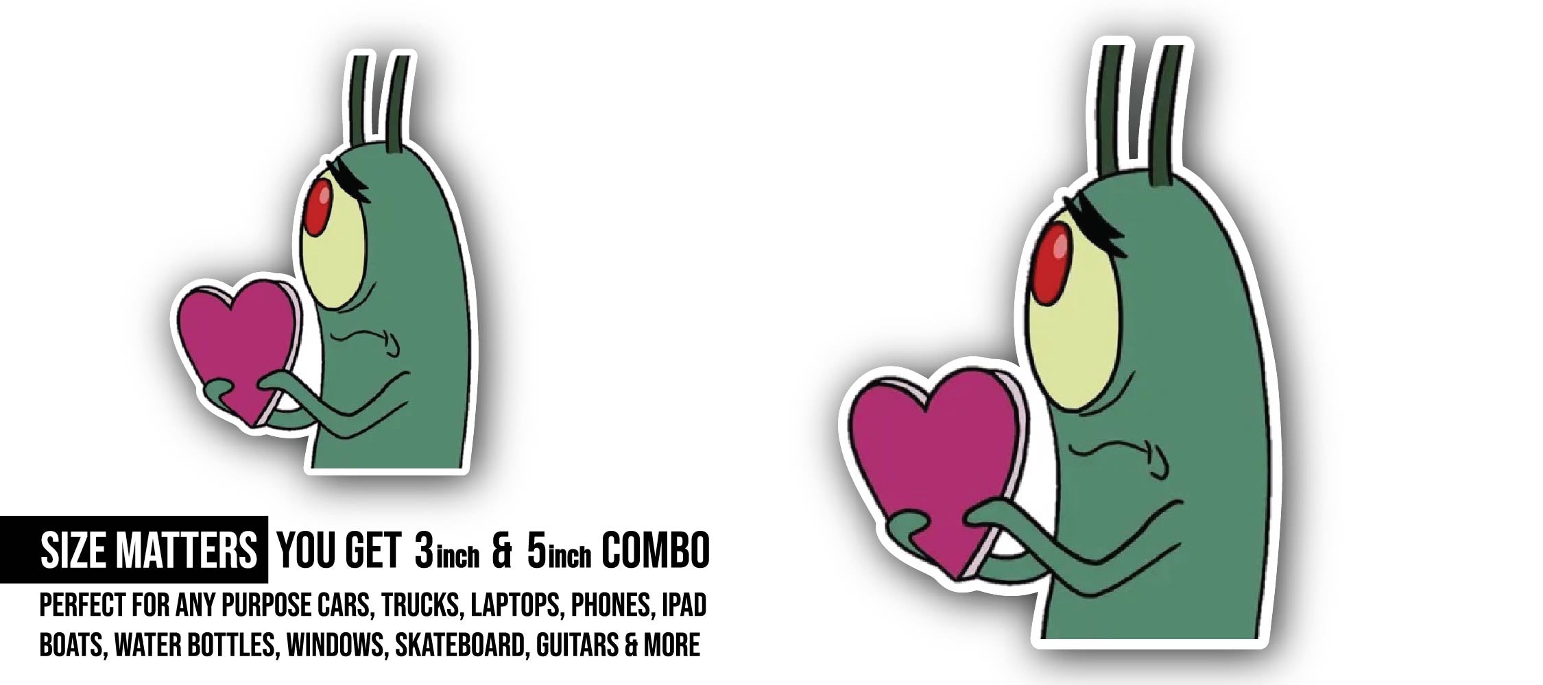 Sad Love Sticker, Waterproof Vinyl Decal Sticker Indoor Or Outdoor 2 (Pieces) 3" and 5"