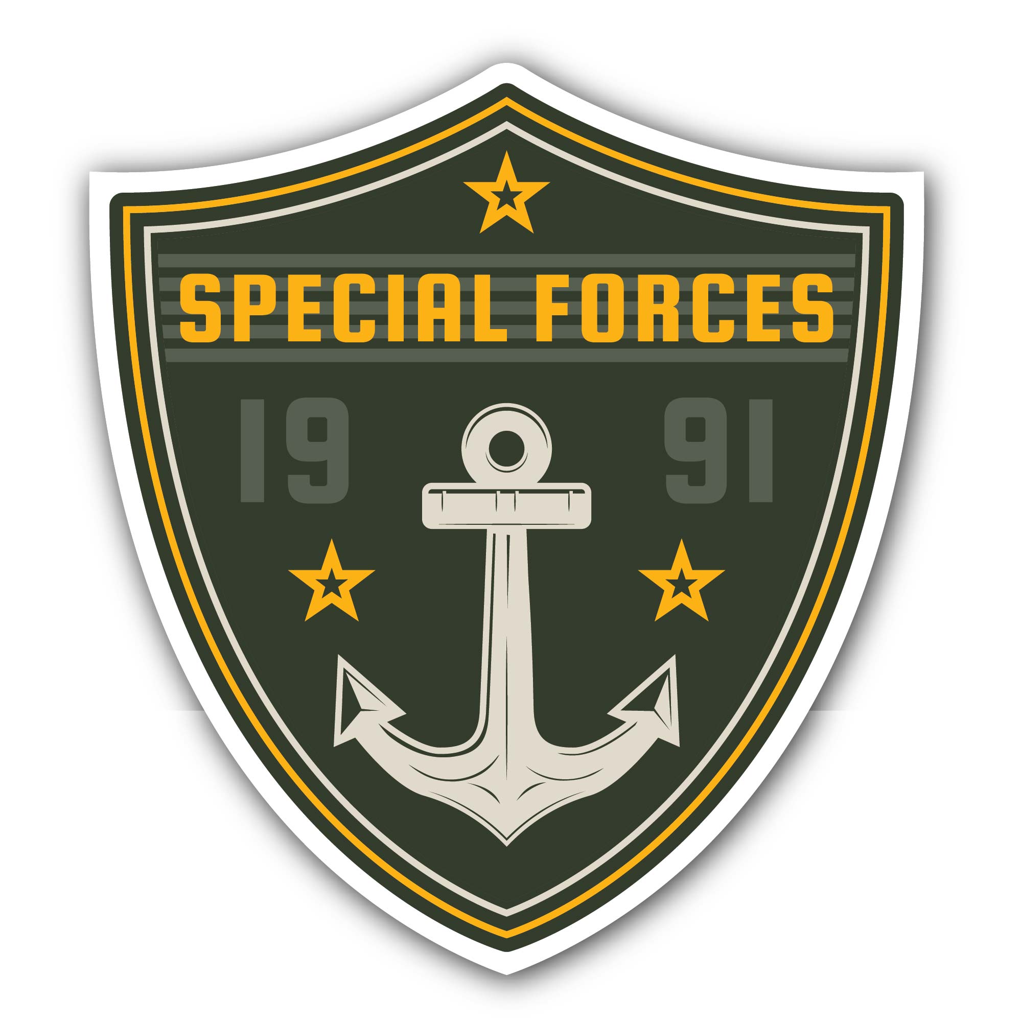 Special Force Naval Sticker, Waterproof Vinyl Decal Sticker Indoor Or Outdoor 2 (Pieces) 3" and 5"