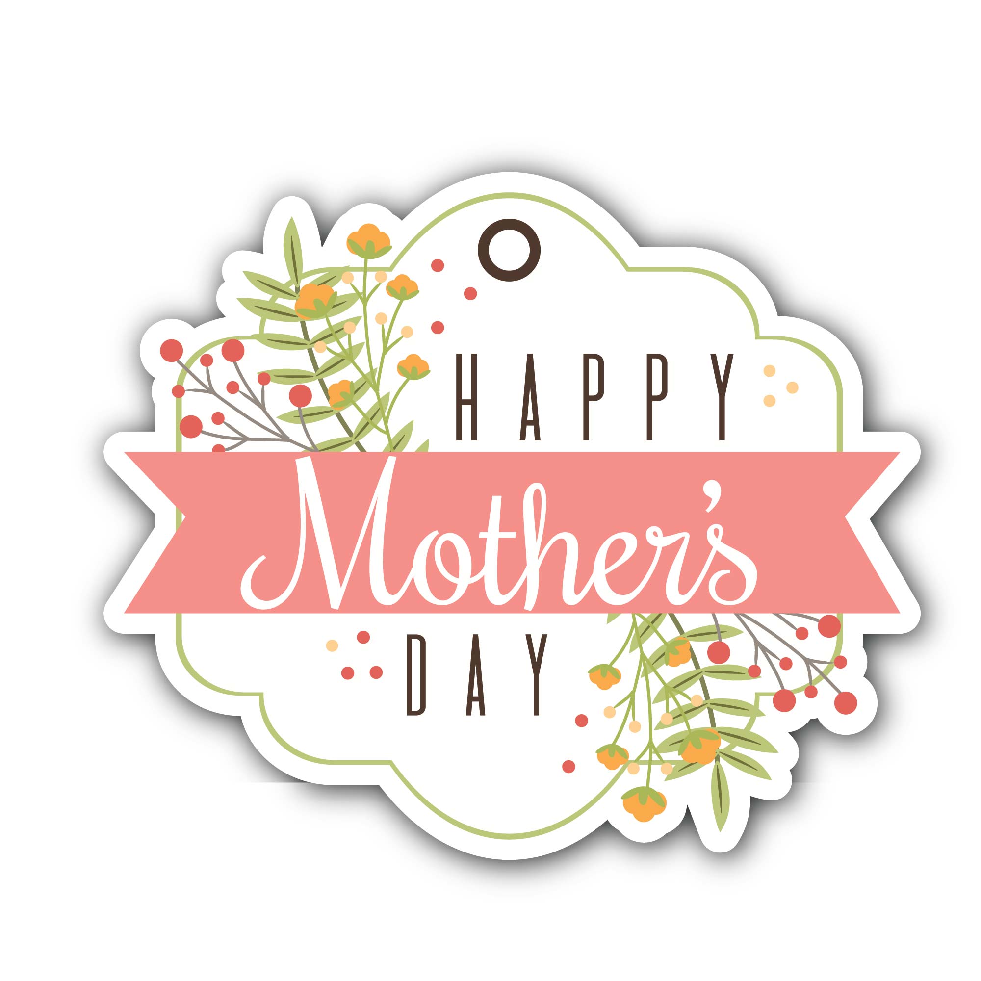 Mother's Day Sticker, Waterproof Vinyl Decal Sticker Indoor Or Outdoor 2 (Pieces) 3" and 5"