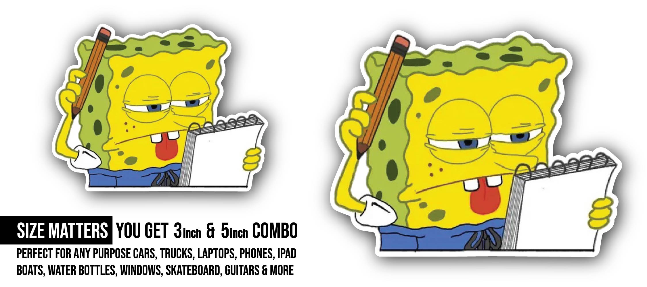 Note Reading Sticker, Waterproof Vinyl Decal Sticker Indoor Or Outdoor 2 (Pieces) 3" and 5"