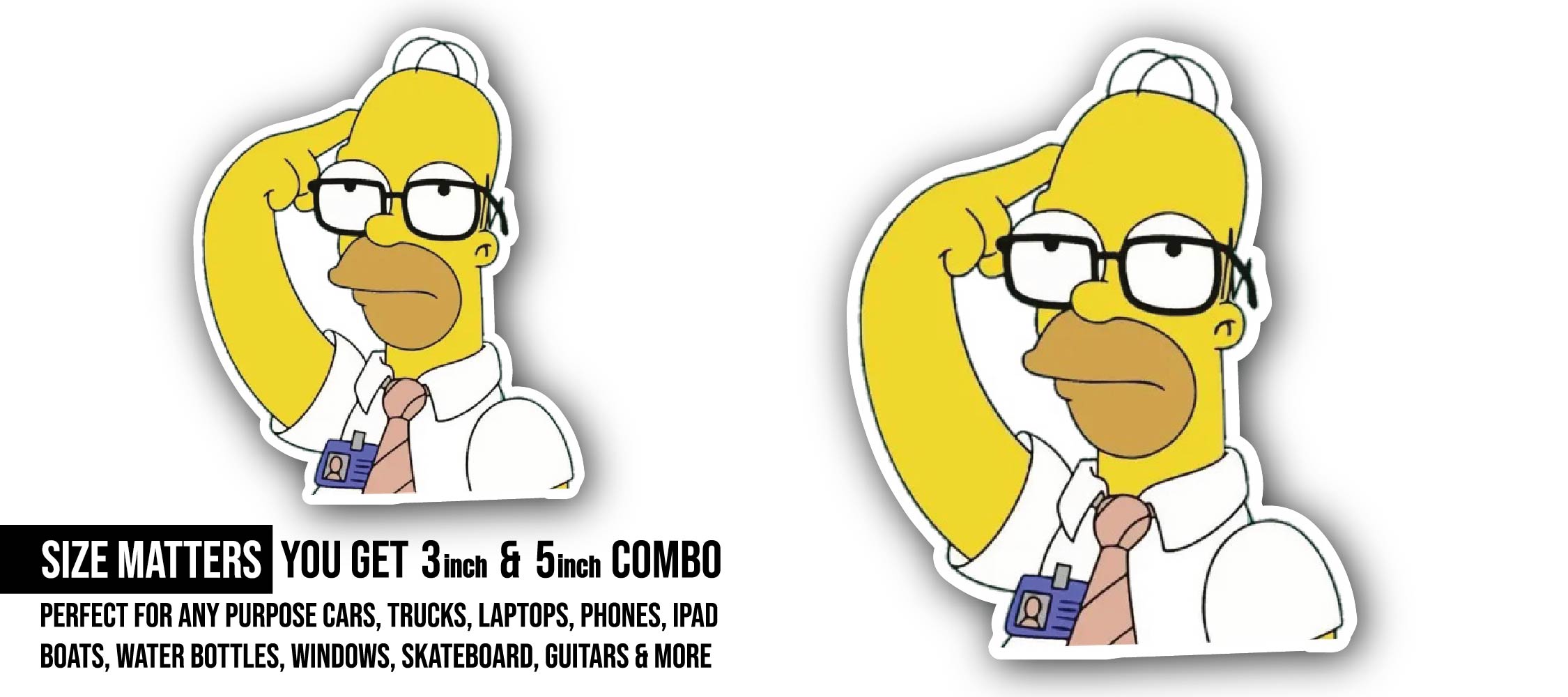 Thinking Sticker, Waterproof Vinyl Decal Sticker Indoor Or Outdoor 2 (Pieces) 3" and 5"