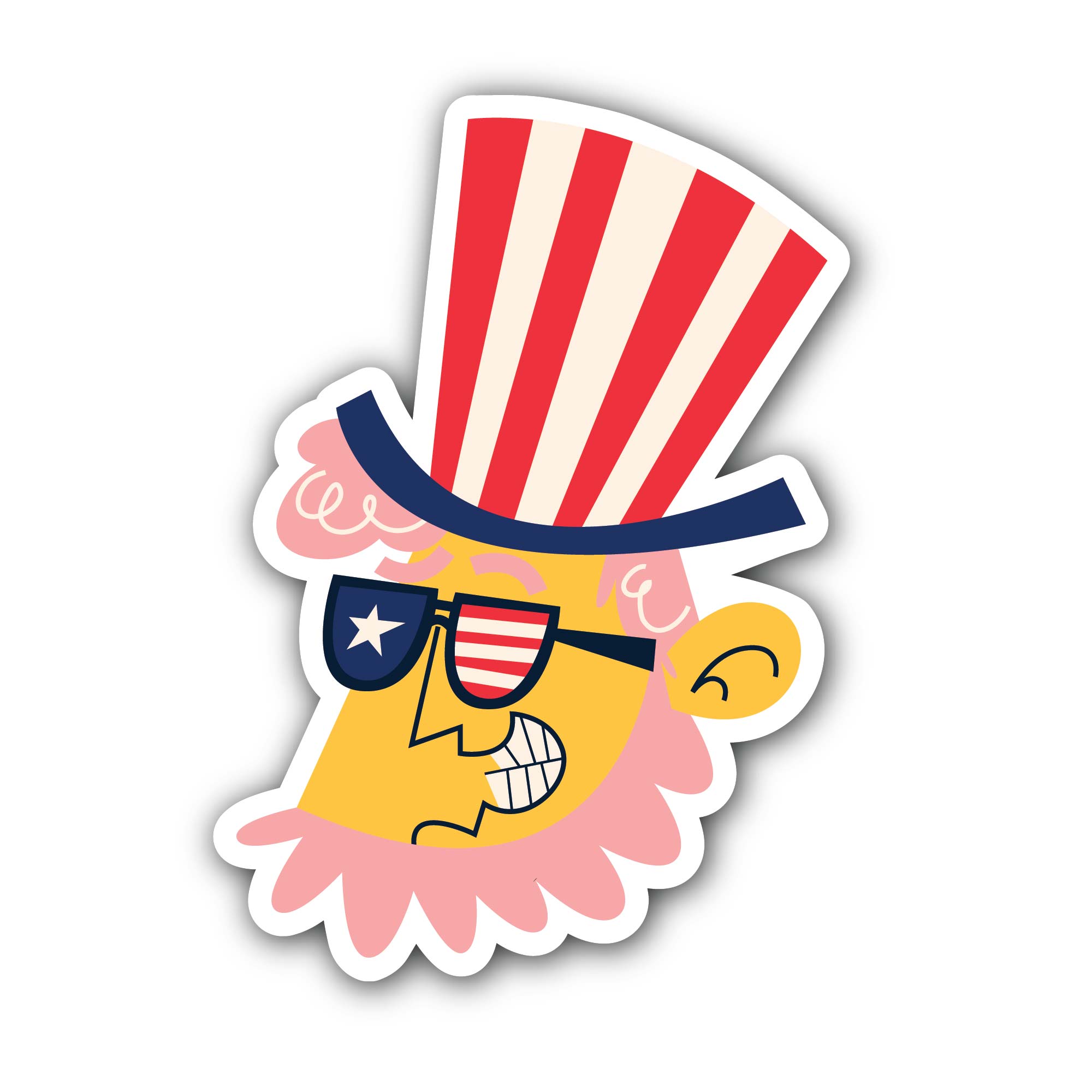 American Man Sticker, Waterproof Vinyl Decal Sticker Indoor Or Outdoor 2 (Pieces) 3" and 5"