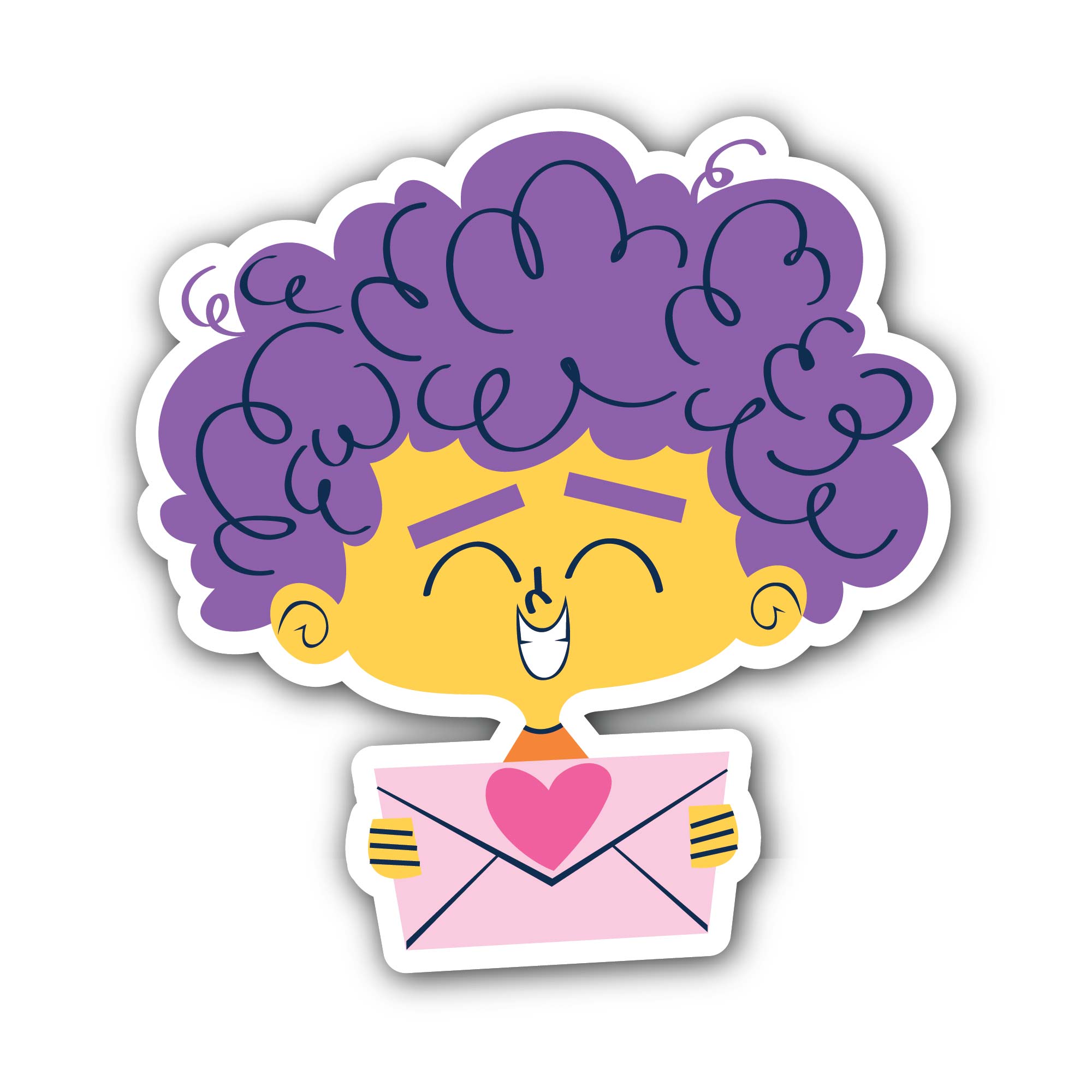 Cute Boy & Letter Sticker, Waterproof Vinyl Decal Sticker Indoor Or Outdoor 2 (Pieces) 3" and 5"