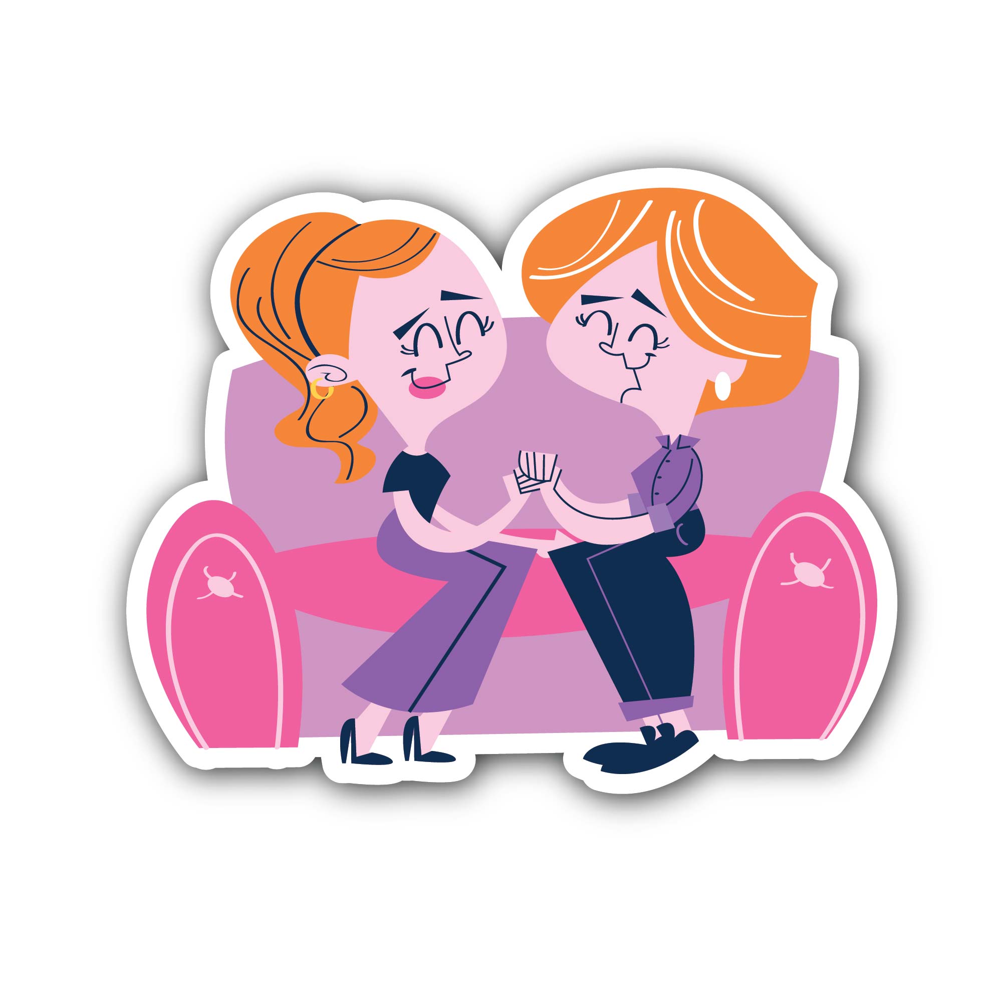 Best Friends Sticker, Waterproof Vinyl Decal Sticker Indoor Or Outdoor 2 (Pieces) 3" and 5"