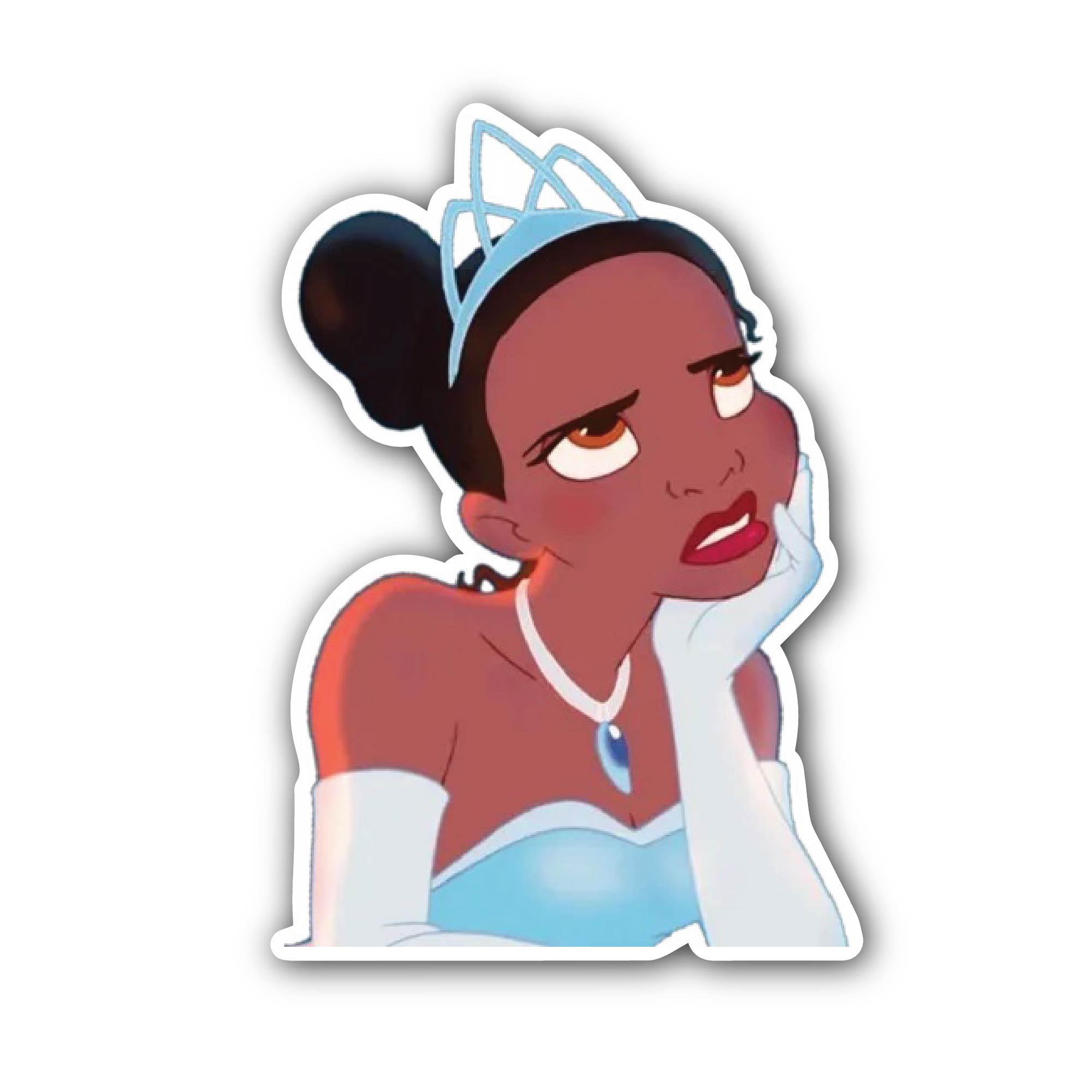 Sad Princess Sticker, Waterproof Vinyl Decal Sticker Indoor Or Outdoor 2 (Pieces) 3" and 5"