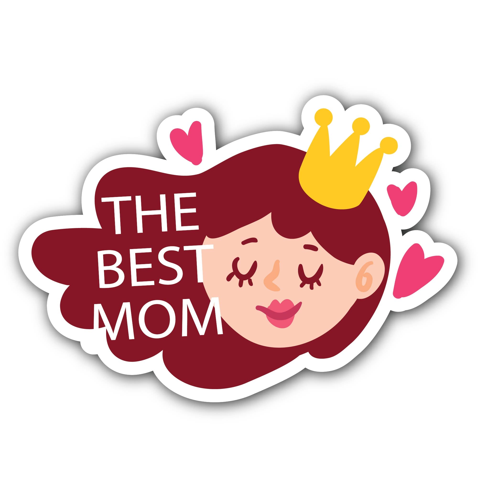 The best mom Sticker, Waterproof Vinyl Decal Sticker Indoor Or Outdoor 2 (Pieces) 3" and 5"