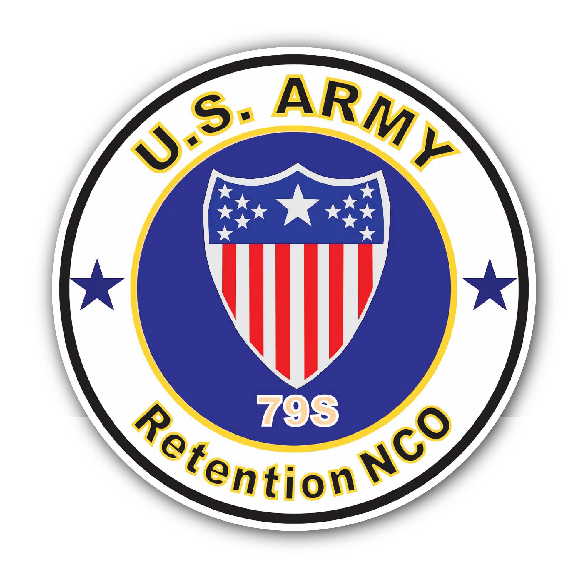 U.S. Army MOS 79S Retention NCO Sticker, Waterproof Vinyl Decal Sticker Indoor Or Outdoor 2 (Pieces) 3" and 5"