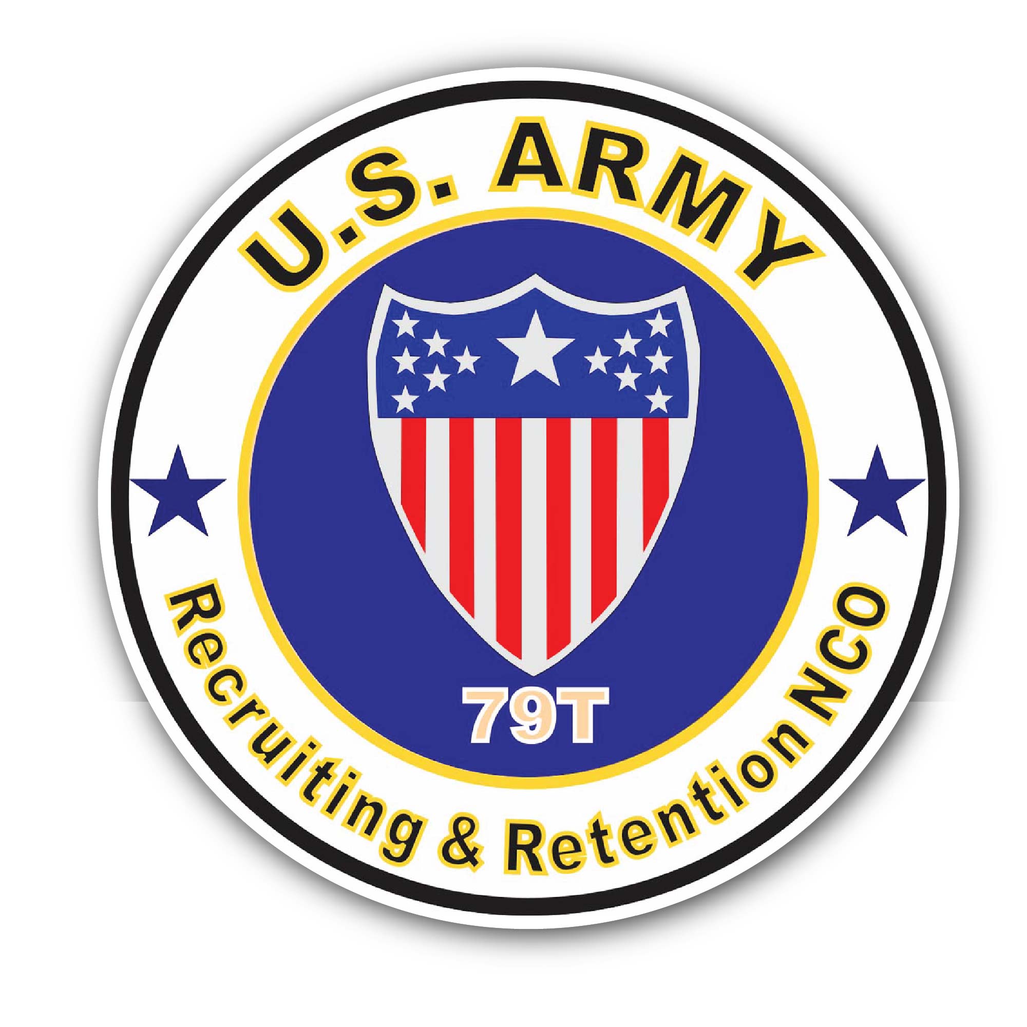 U.S. Army MOS 79T Recruiting & Retention NCO Sticker, Waterproof Vinyl Decal Sticker Indoor Or Outdoor 2 (Pieces) 3" and 5"