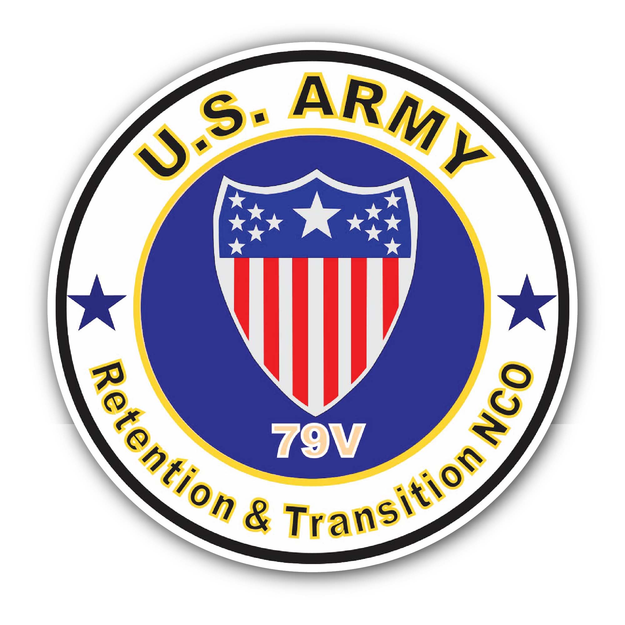U.S. Army MOS 79V Retention & Transition NCO Sticker, Waterproof Vinyl Decal Sticker Indoor Or Outdoor 2 (Pieces) 3" and 5"