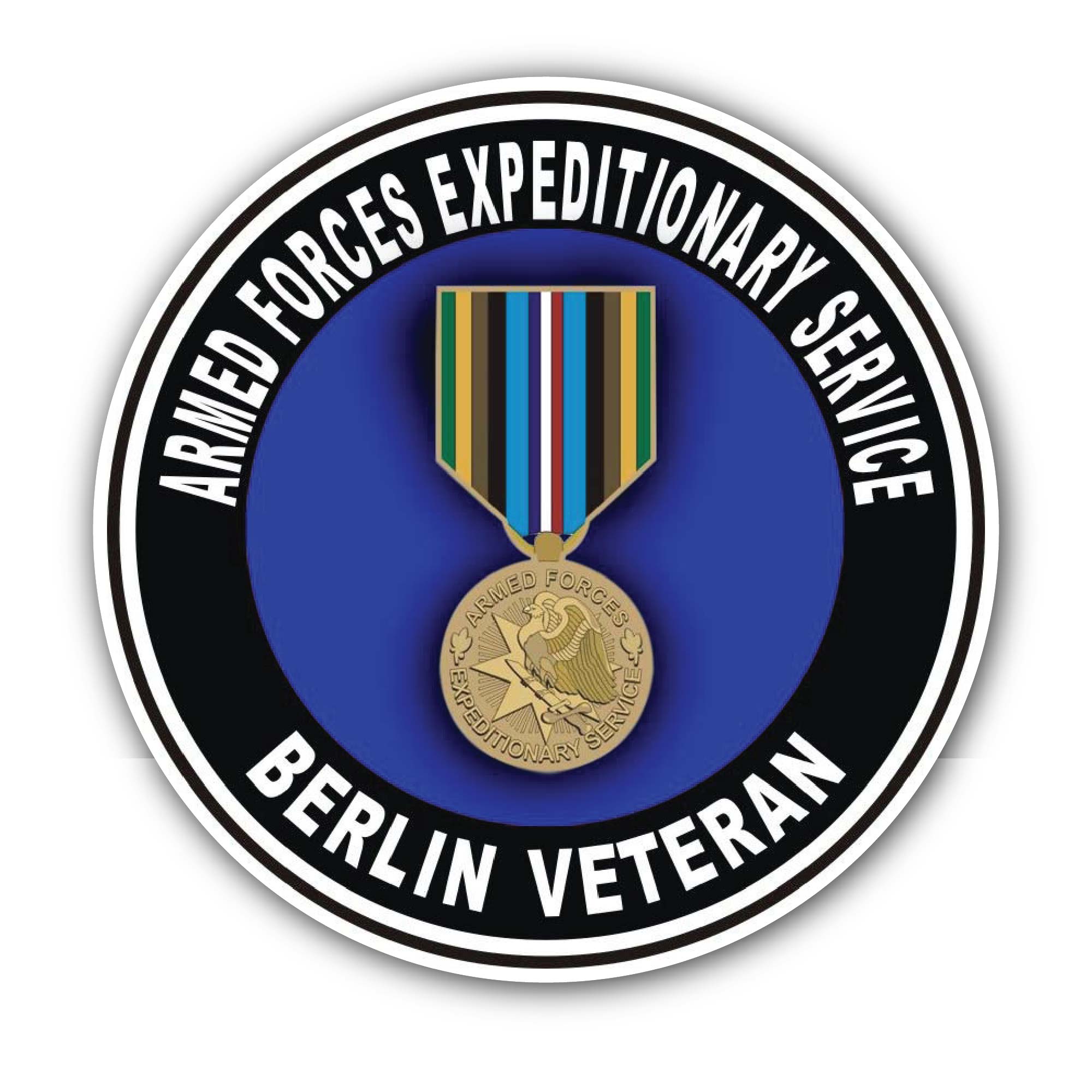 Armed Forces Expeditionary Medal Berlin Sticker, Waterproof Vinyl Decal Sticker Indoor Or Outdoor 2 (Pieces) 3" and 5"