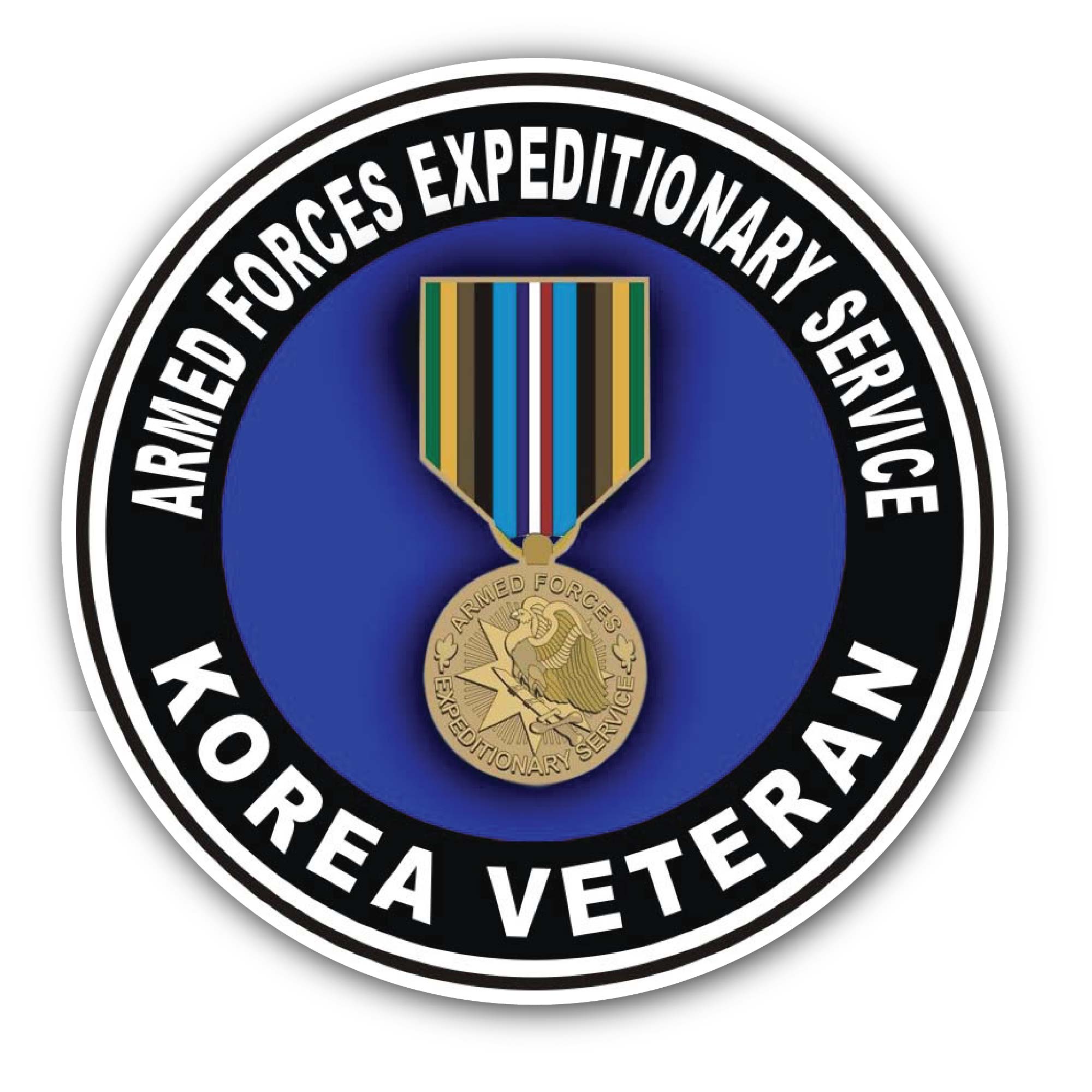 Armed Forces Expeditionary Medal Korea Sticker, Waterproof Vinyl Decal Sticker Indoor Or Outdoor 2 (Pieces) 3" and 5"