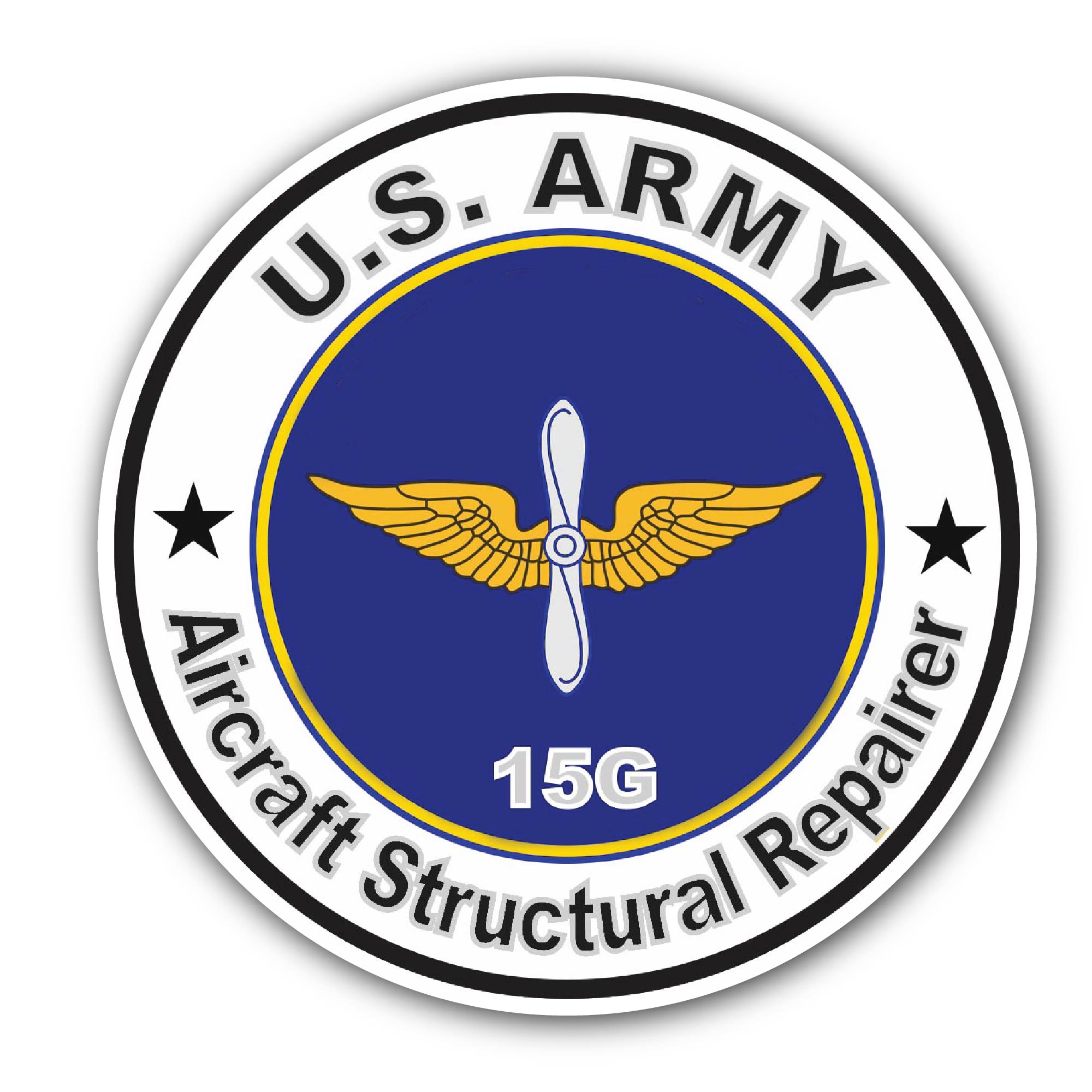 U.S. Army MOS 15G Aircraft Structural Repairer Sticker, Waterproof Vinyl Decal Sticker Indoor Or Outdoor 2 (Pieces) 3" and 5"
