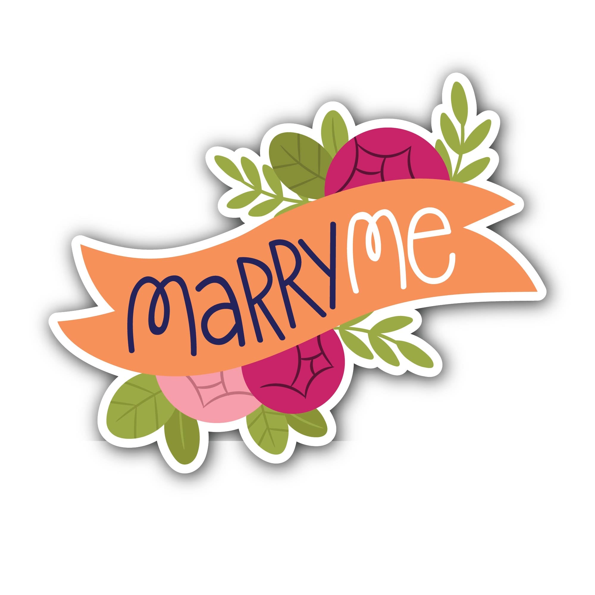 Marry me Sticker, Waterproof Vinyl Decal Sticker Indoor Or Outdoor 2 (Pieces) 3" and 5"