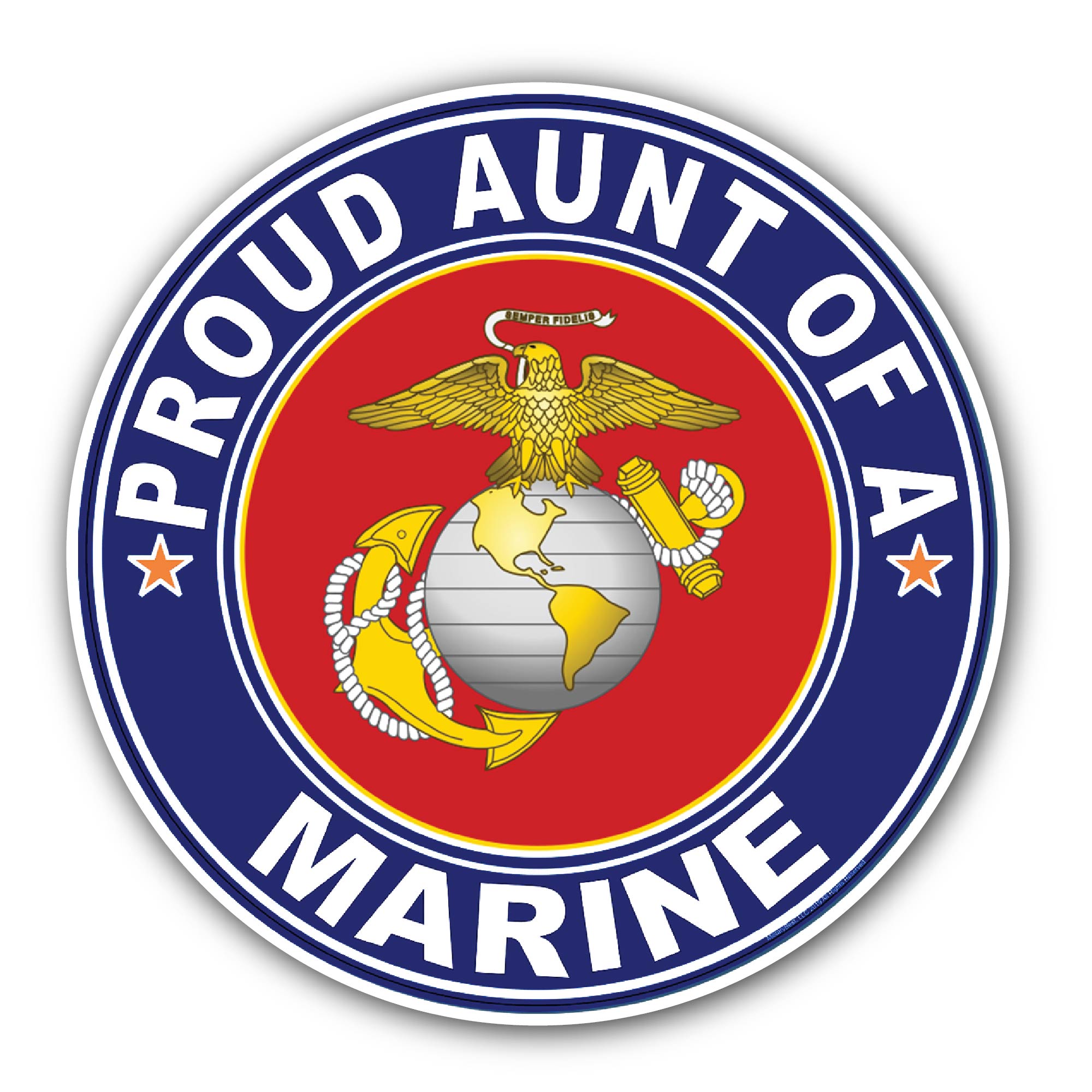 Proud Aunt of a Marine U.S. Marine Corps Sticker, Waterproof Vinyl Decal Sticker Indoor Or Outdoor 2 (Pieces) 3" and 5"