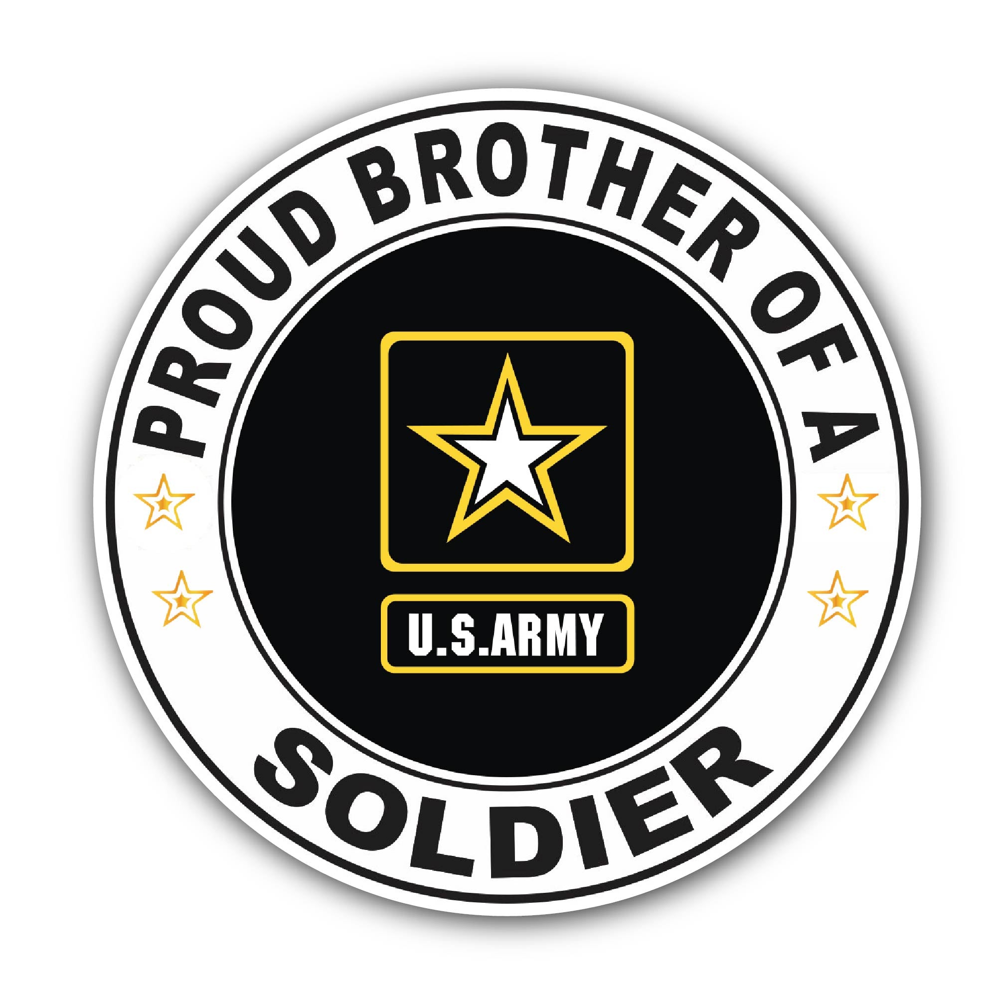 Proud Brother of a Soldier U.S. Army Sticker, Waterproof Vinyl Decal Sticker Indoor Or Outdoor 2 (Pieces) 3" and 5"