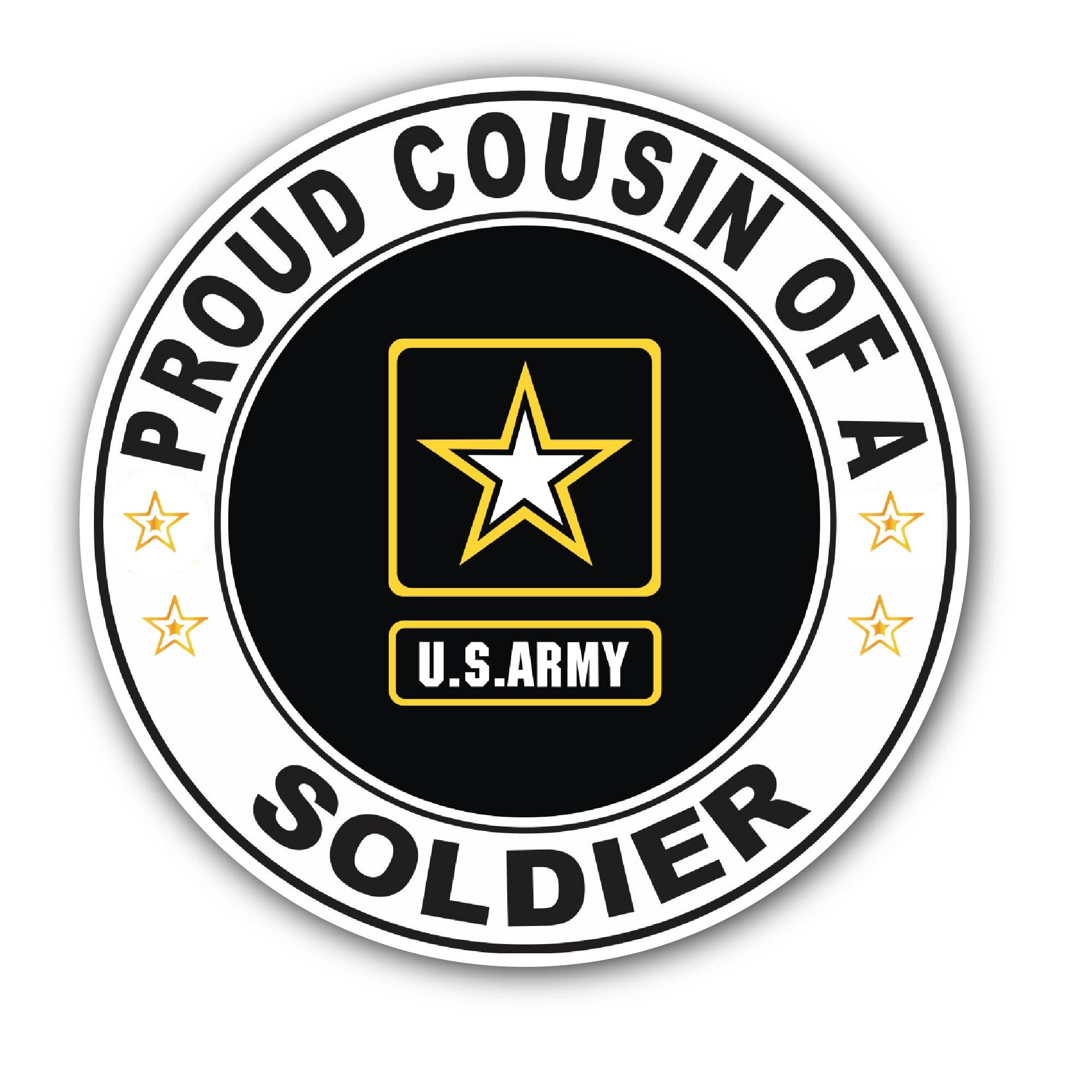 Proud Cousin of a Soldier U.S. Army Sticker, Waterproof Vinyl Decal Sticker Indoor Or Outdoor 2 (Pieces) 3" and 5"