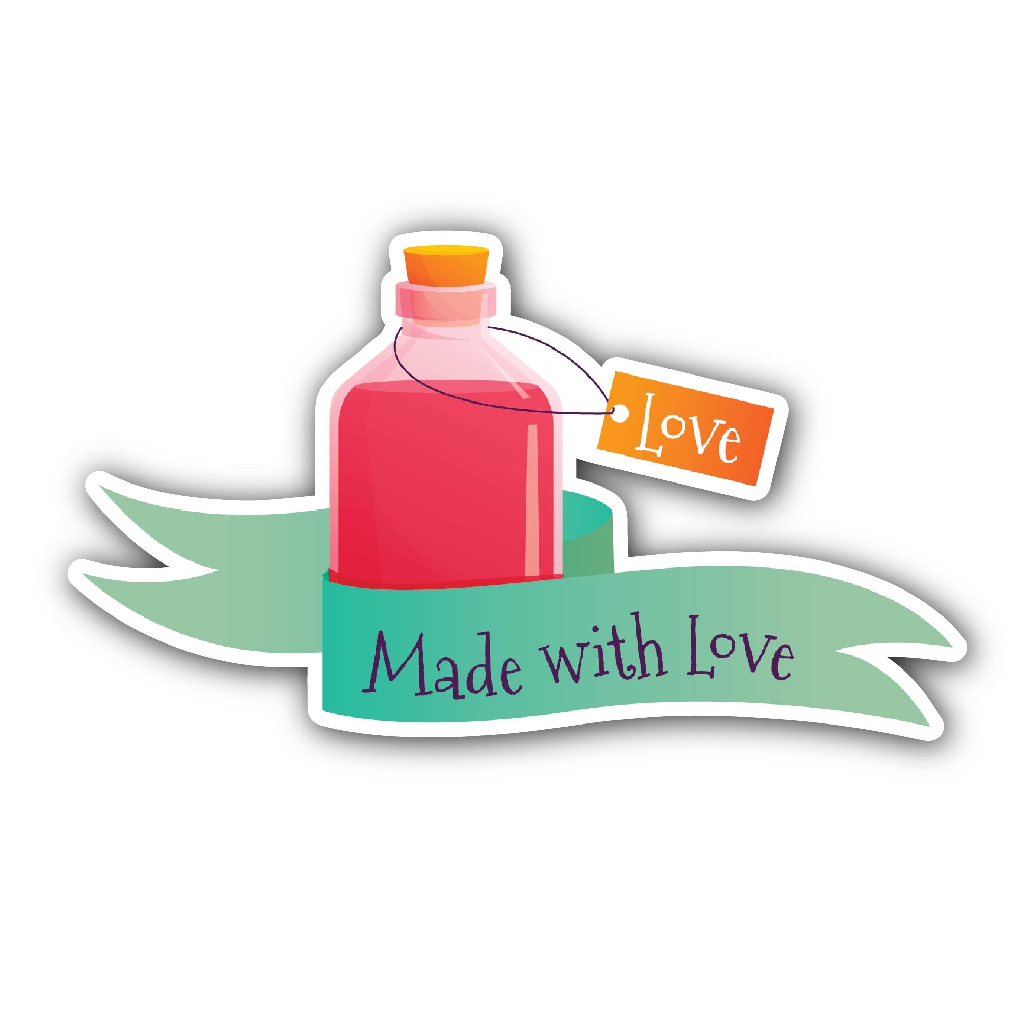 Love Potion Sticker, Waterproof Vinyl Decal Sticker Indoor Or Outdoor 2 (Pieces) 3" and 5"