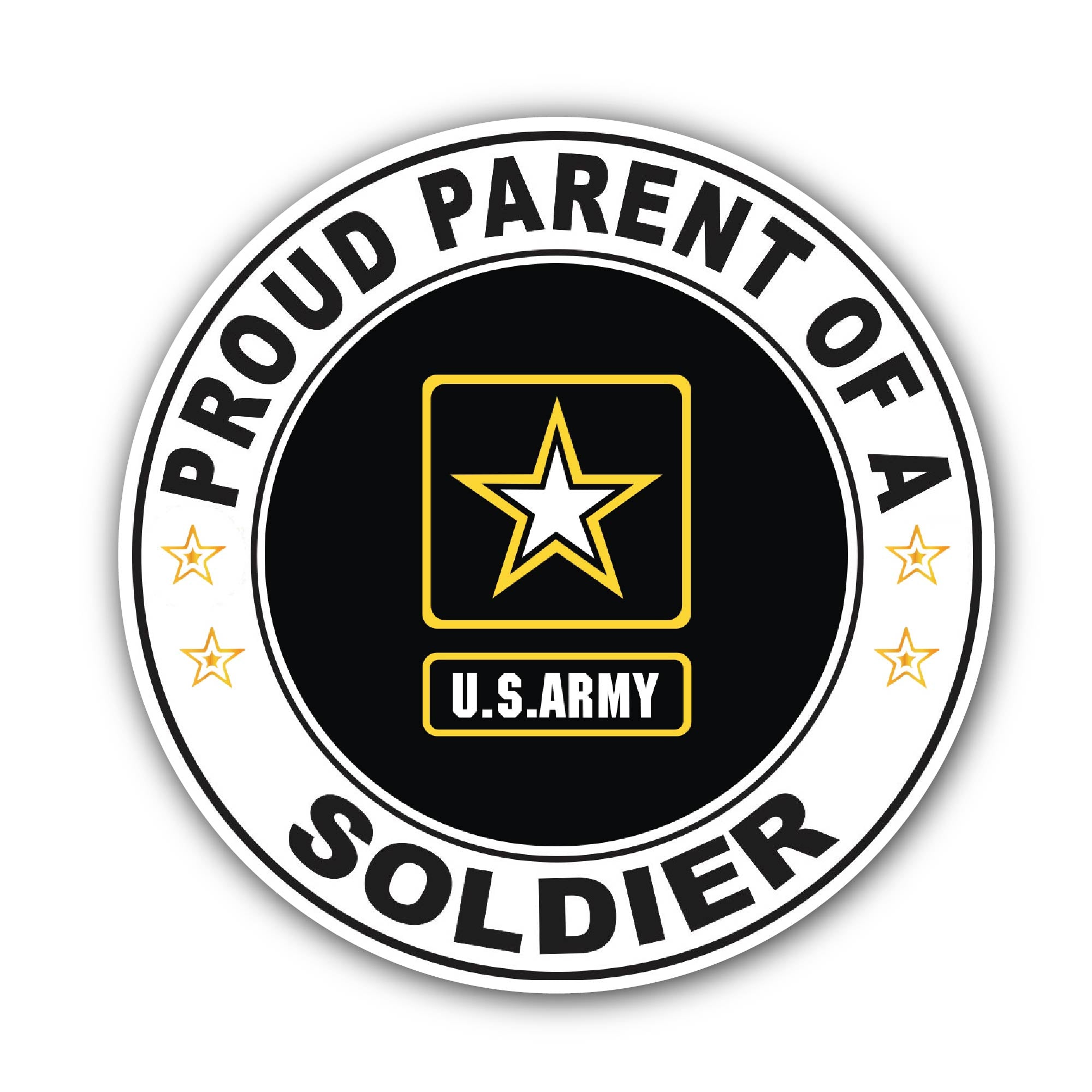 Proud Parent of a Soldier U.S. Army Sticker, Waterproof Vinyl Decal Sticker Indoor Or Outdoor 2 (Pieces) 3" and 5"