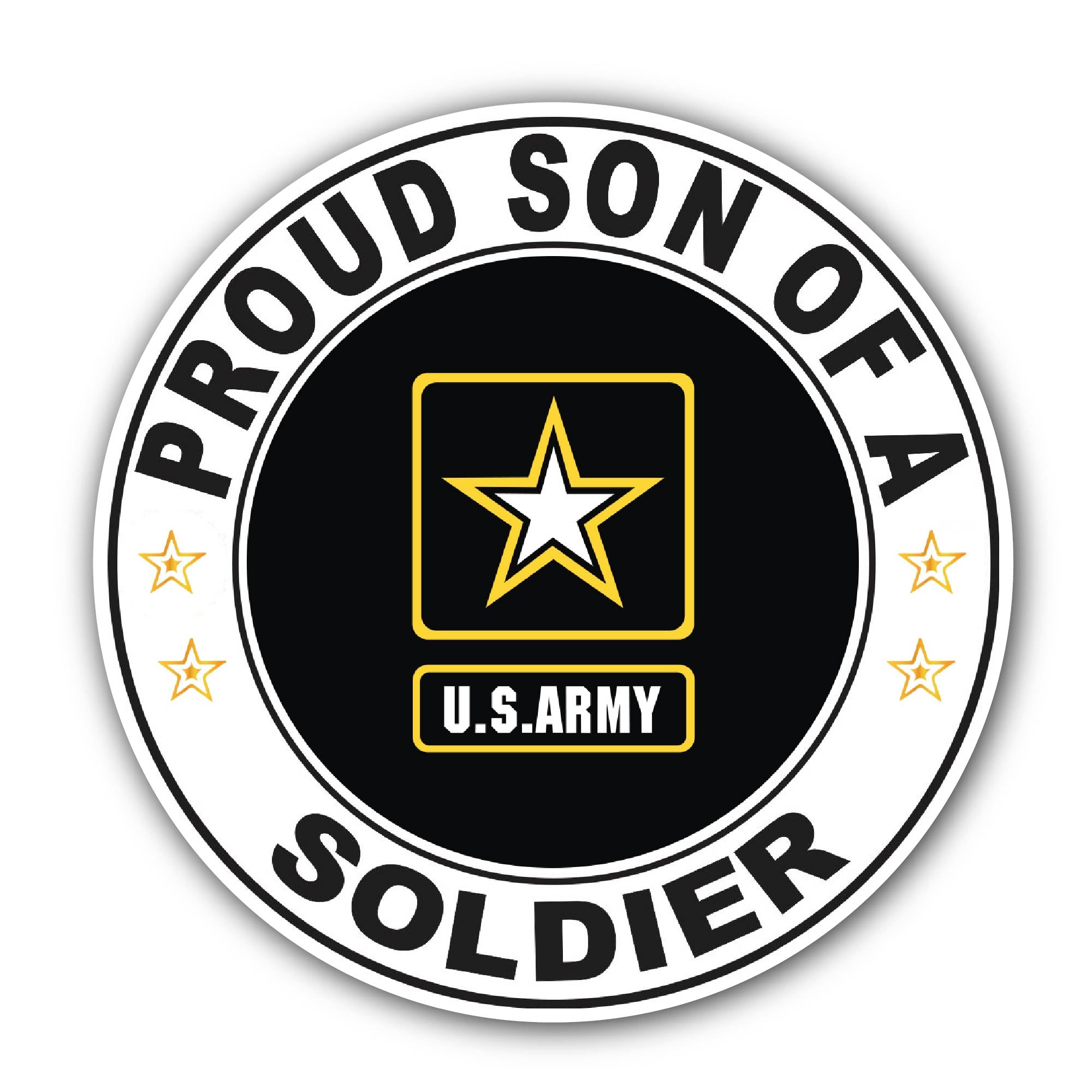 Proud Son of a Soldier U.S. Army Sticker, Waterproof Vinyl Decal Sticker Indoor Or Outdoor 2 (Pieces) 3" and 5"