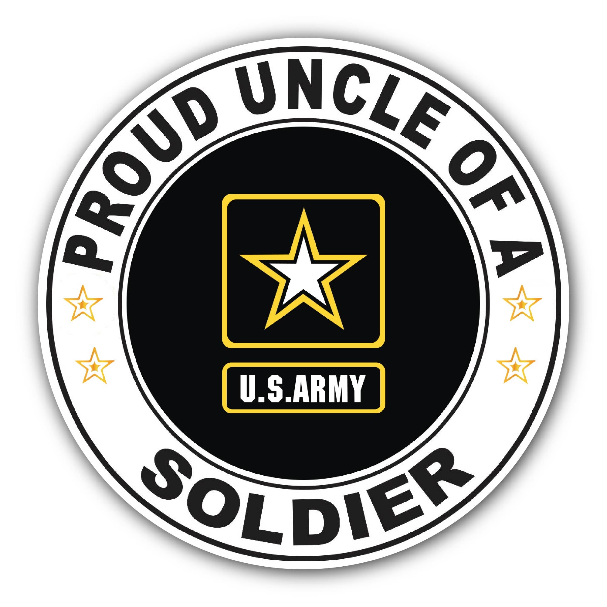 Proud Uncle of a Soldier U.S. Army Sticker, Waterproof Vinyl Decal Sticker Indoor Or Outdoor 2 (Pieces) 3" and 5"