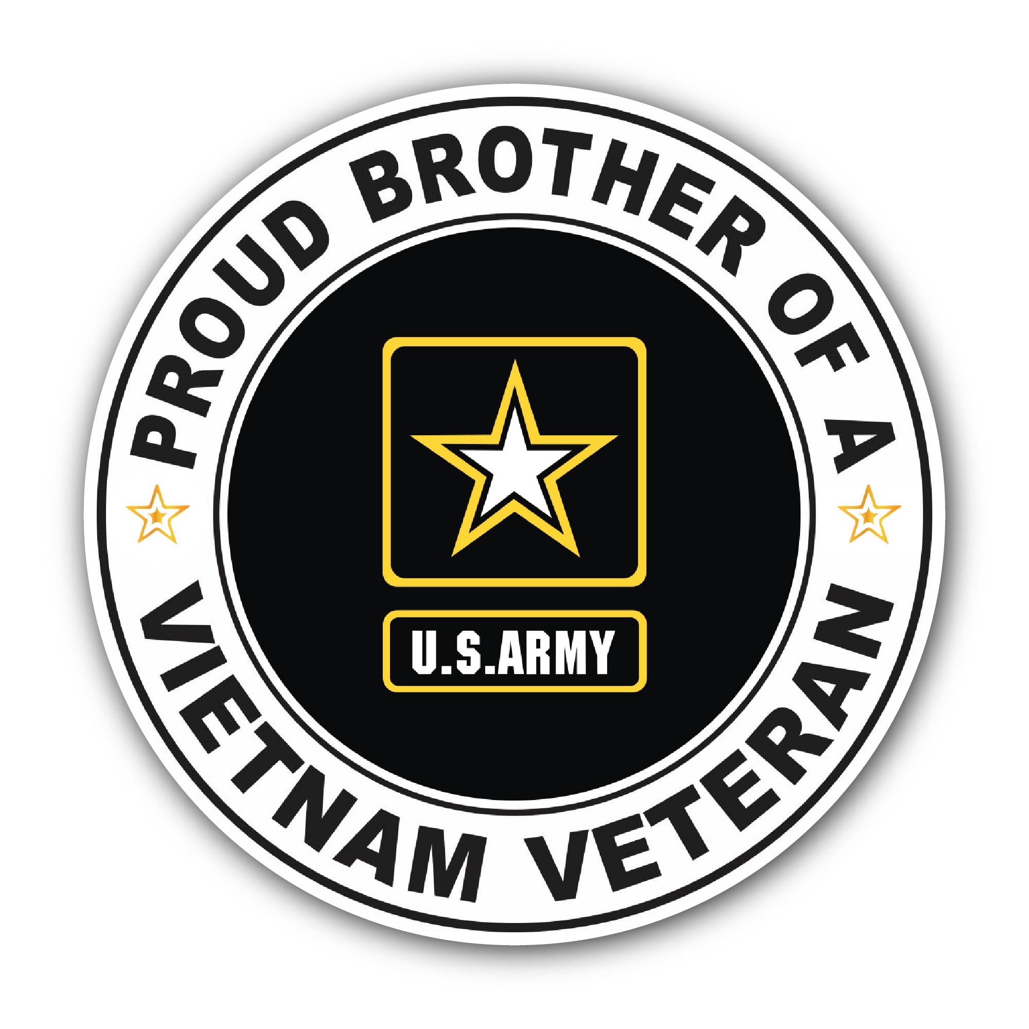 U.S. Army Proud Brother of a Vietnam Veteran Sticker, Waterproof Vinyl Decal Sticker Indoor Or Outdoor 2 (Pieces) 3" and 5"