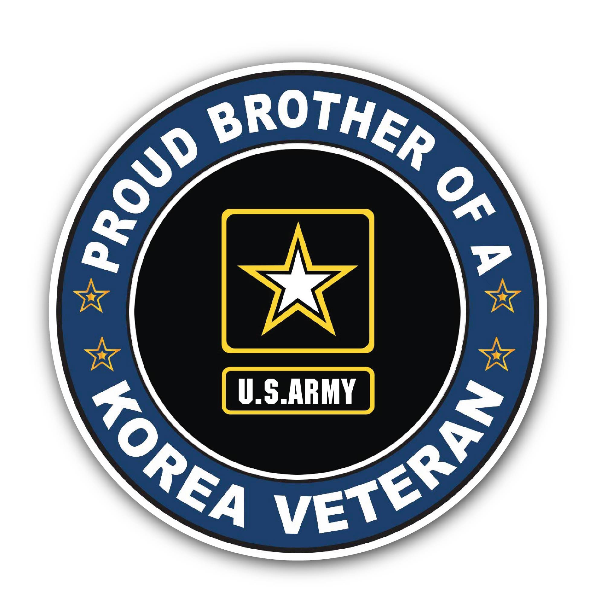 U.S. Army Proud Brother of a Korea Veteran Sticker, Waterproof Vinyl Decal Sticker Indoor Or Outdoor 2 (Pieces) 3" and 5"