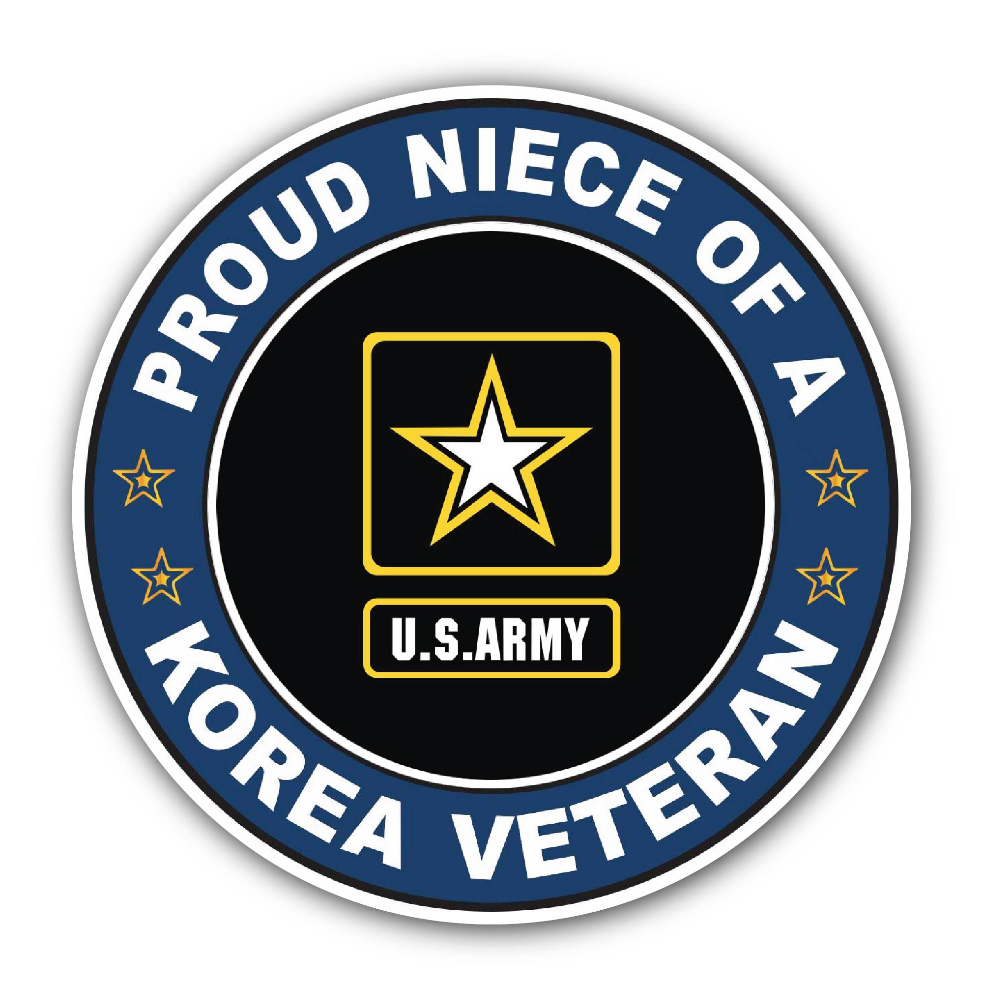U.S. Army Proud Niece of a Korea Veteran Sticker, Waterproof Vinyl Decal Sticker Indoor Or Outdoor 2 (Pieces) 3" and 5"