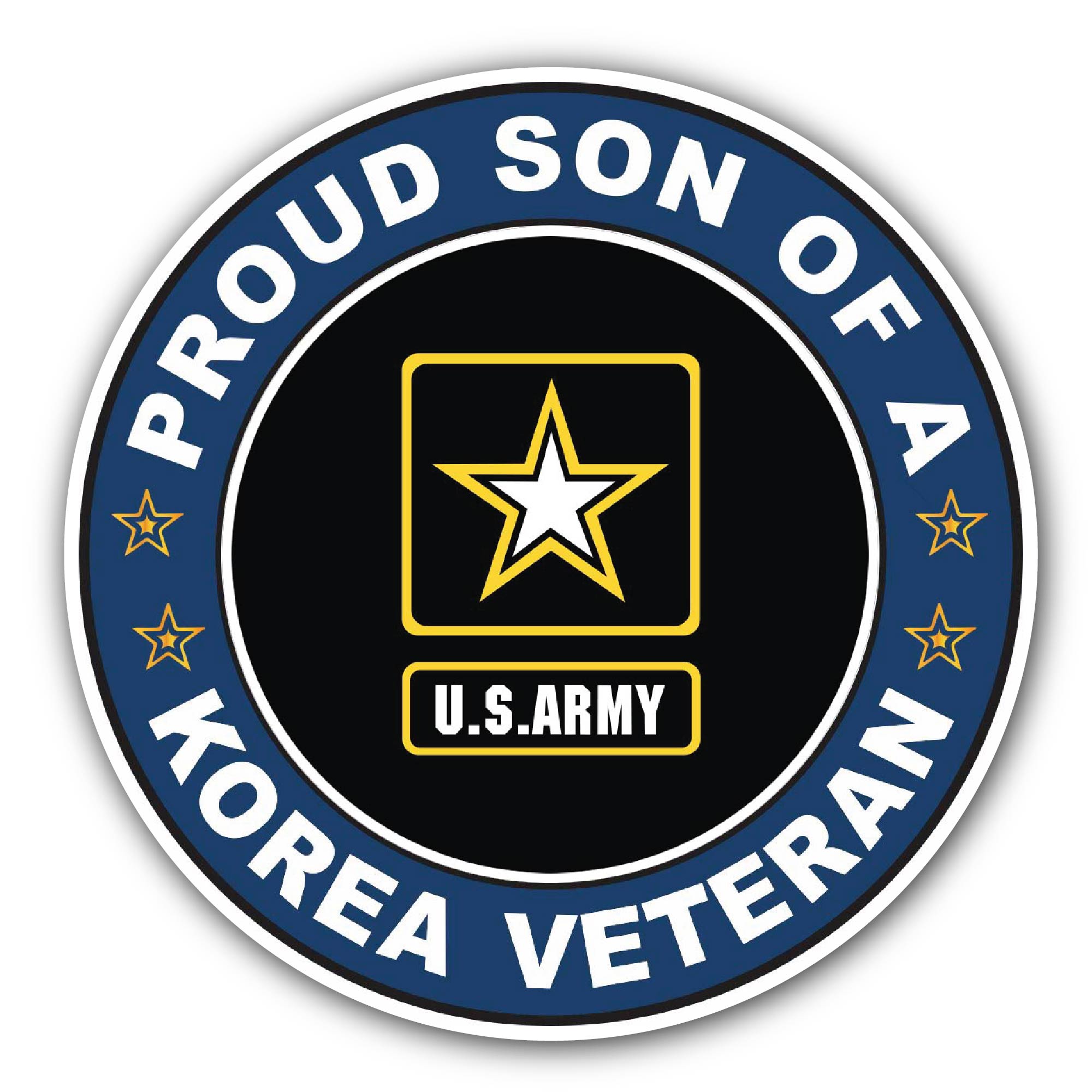 U.S. Army Proud Son of a Korea Veteran Sticker, Waterproof Vinyl Decal Sticker Indoor Or Outdoor 2 (Pieces) 3" and 5"