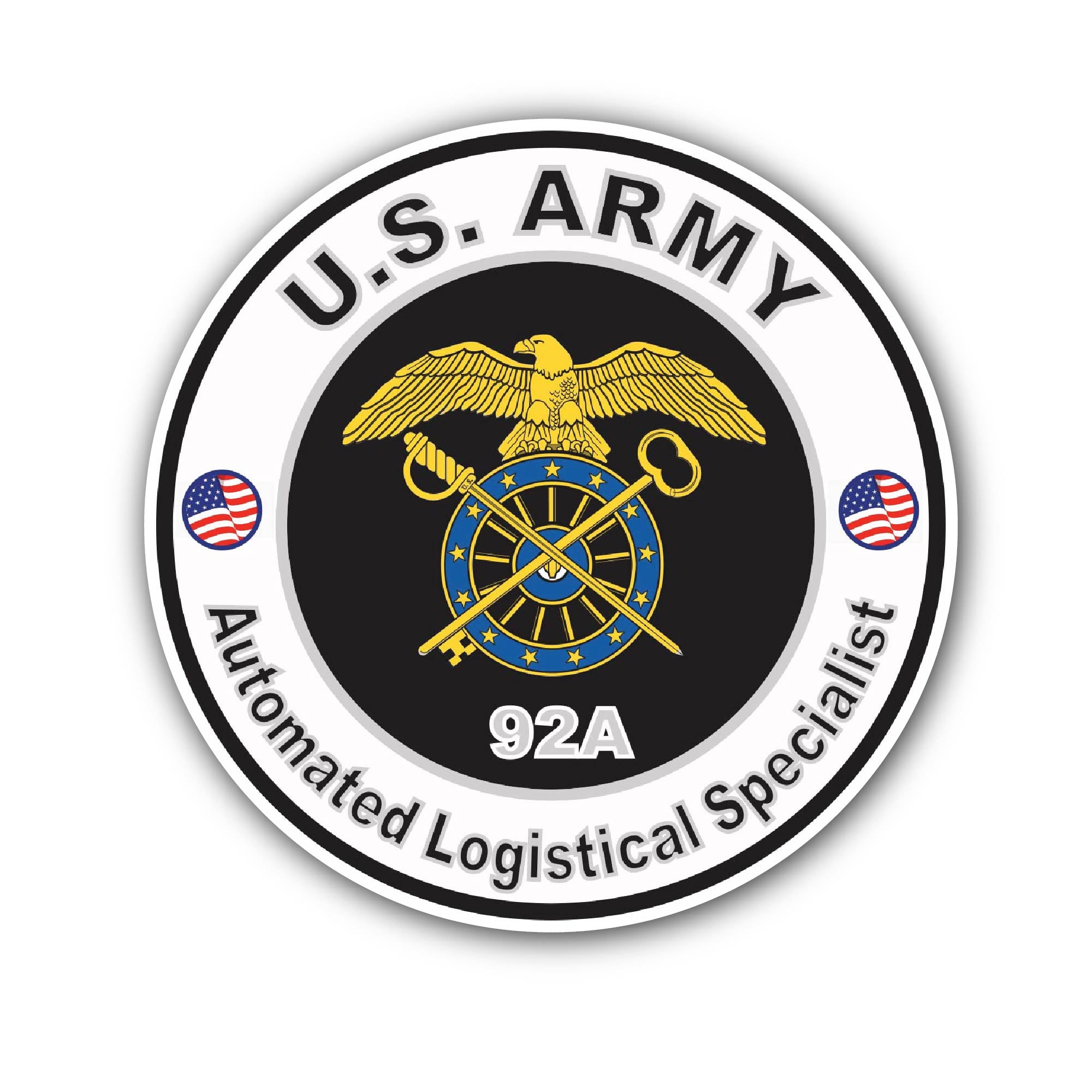 U.S. Army MOS 92A Automated Logistical Specialist Sticker, Waterproof Vinyl Decal Sticker Indoor Or Outdoor 2 (Pieces) 3" and 5"