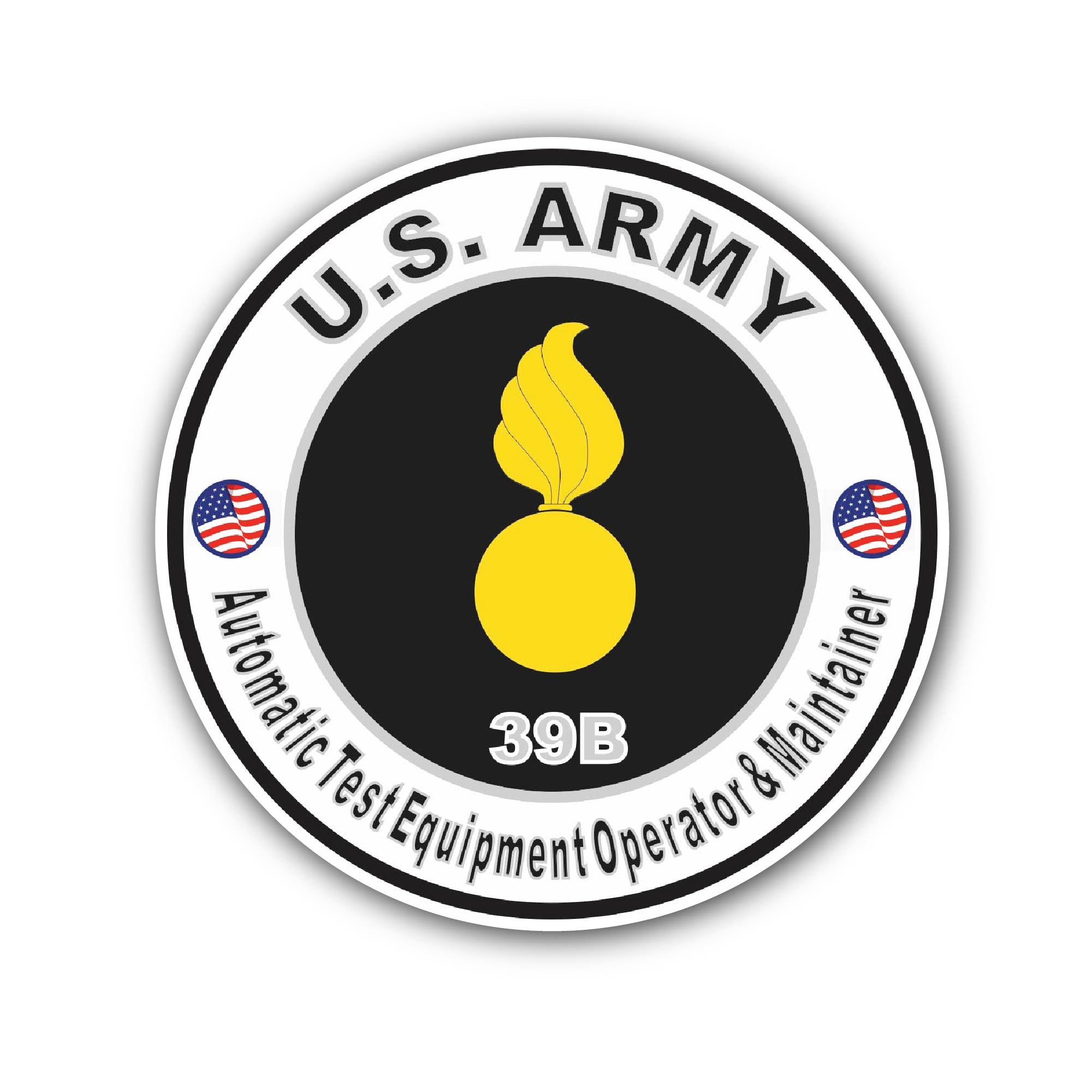 U.S. Army MOS 39B Automatic Test Equipment Operator and Maintainer Sticker, Waterproof Vinyl Decal Sticker Indoor Or Outdoor 2 (Pieces) 3" and 5"