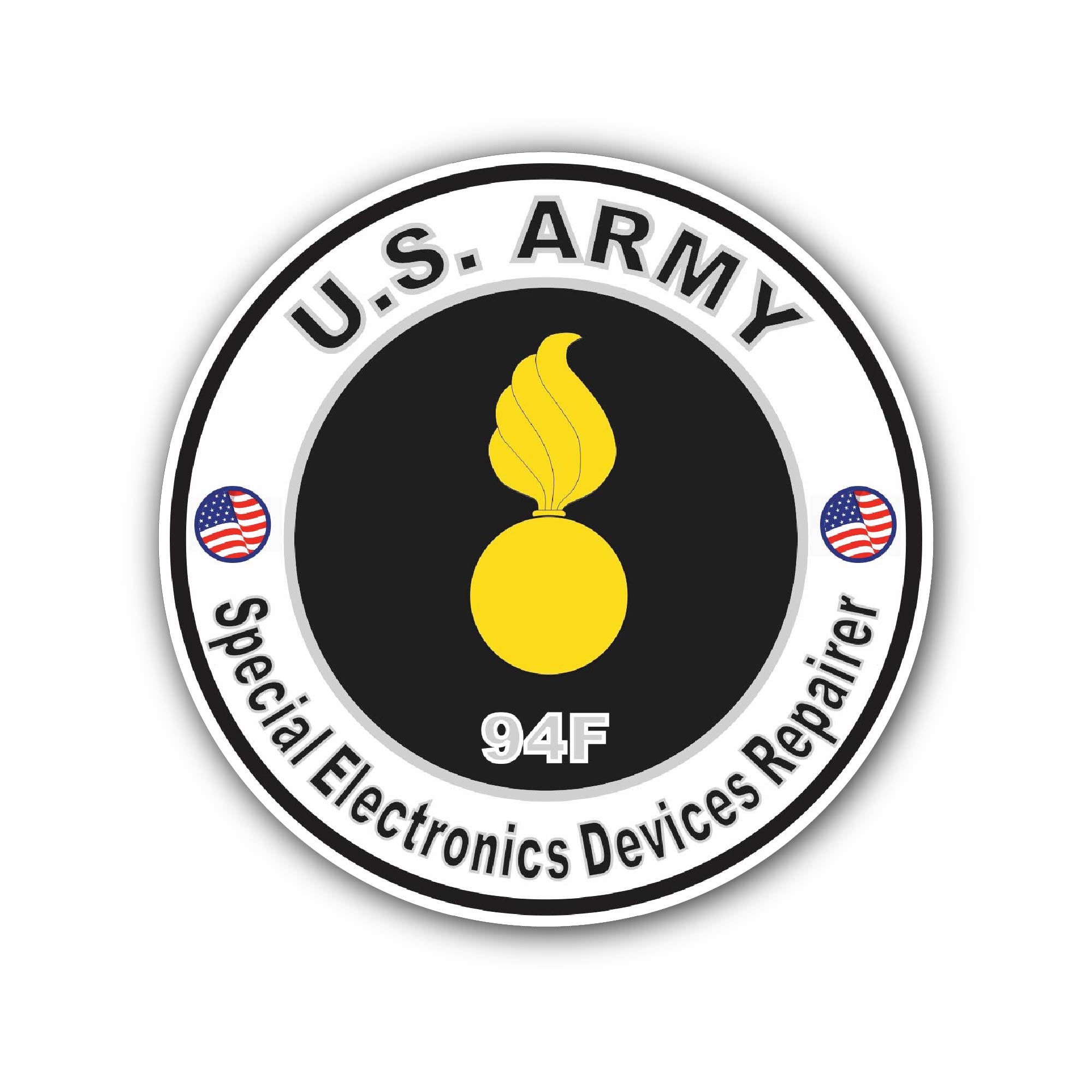 U.S. Army MOS 94F Special Electronics Devices Repairer Sticker, Waterproof Vinyl Decal Sticker Indoor Or Outdoor 2 (Pieces) 3" and 5"