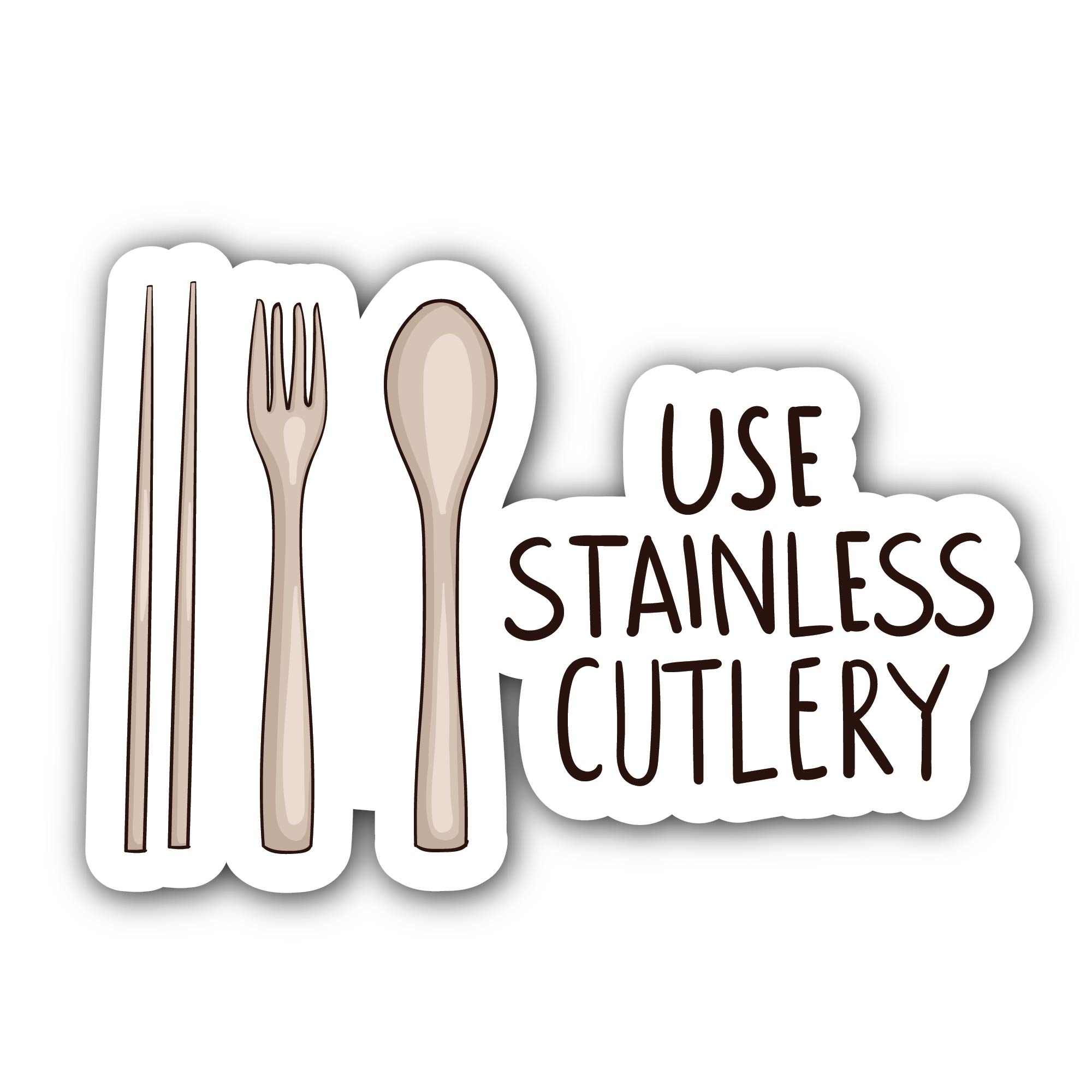 Use stainless Cutlery Sticker, Waterproof Vinyl Decal Sticker Indoor Or Outdoor 2 (Pieces) 3" and 5"