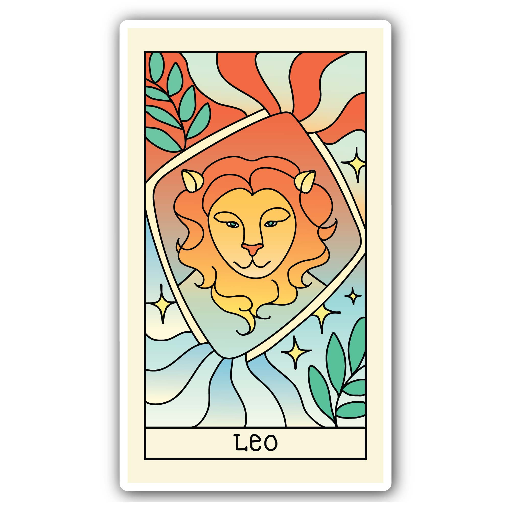 Leo Zodiac Sticker, Waterproof Vinyl Decal Sticker Indoor Or Outdoor 2 (Pieces) 3" and 5"