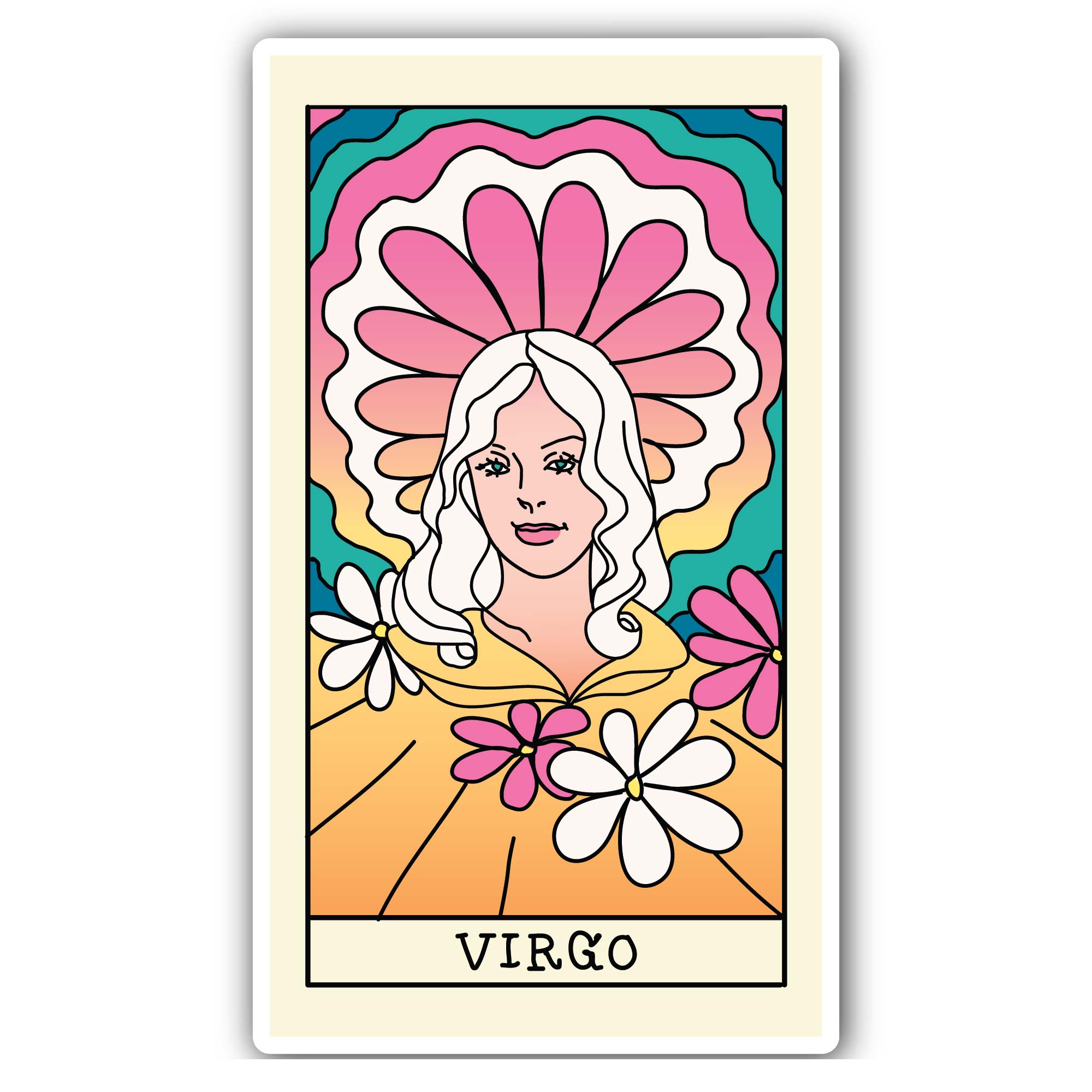 Virgo Zodiac Sticker, Waterproof Vinyl Decal Sticker Indoor Or Outdoor 2 (Pieces) 3" and 5"