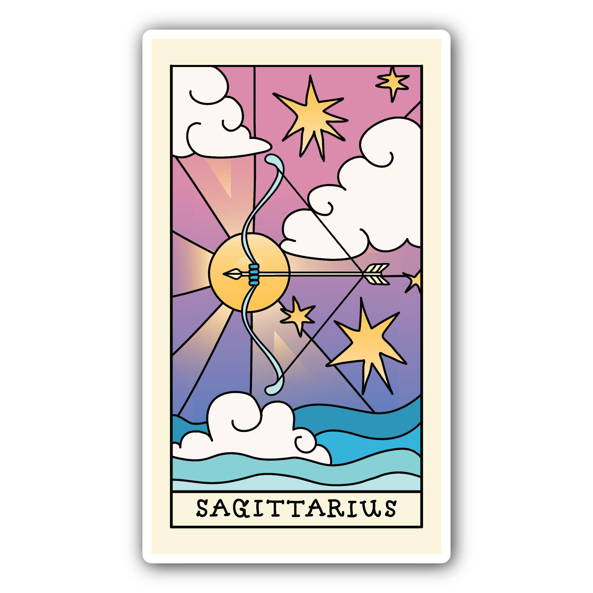 Sagittarius Zodiac Sticker, Waterproof Vinyl Decal Sticker Indoor Or Outdoor 2 (Pieces) 3" and 5"