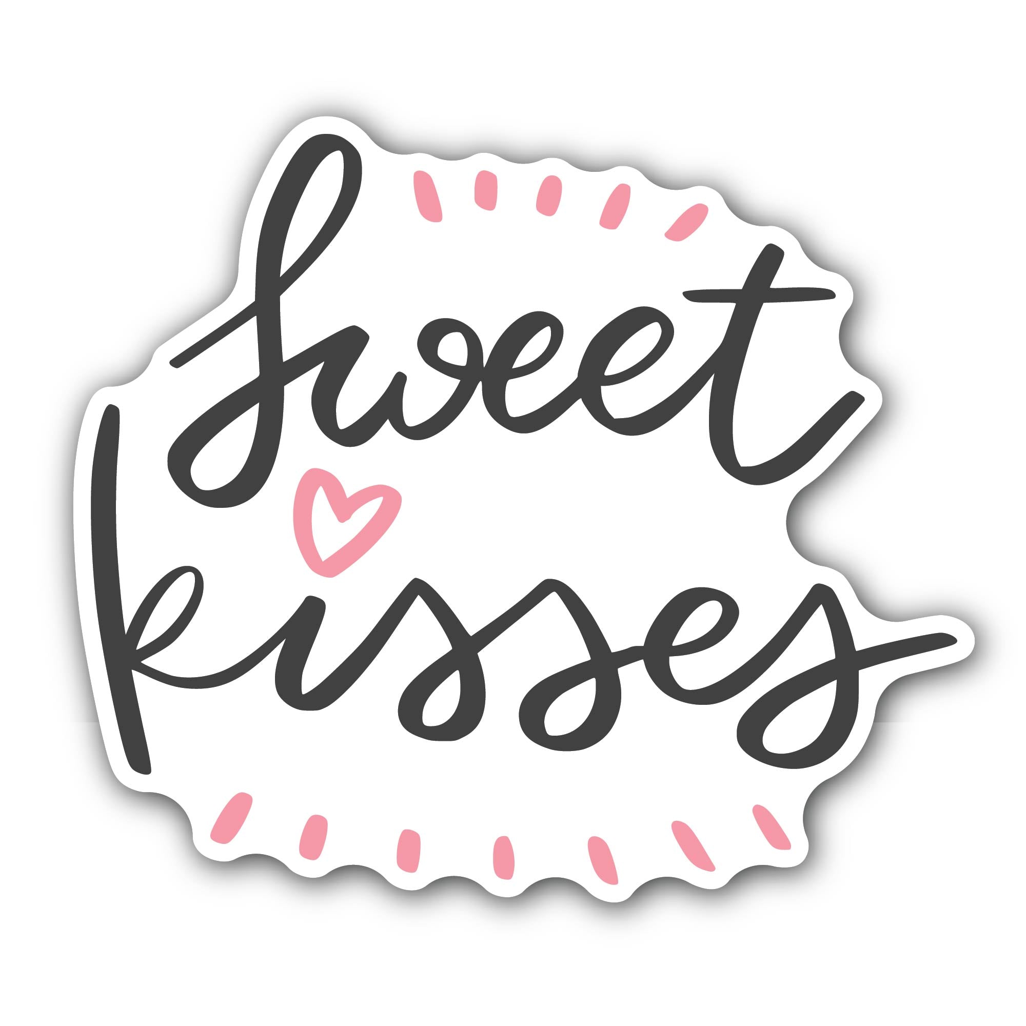 Sweet Kisses Sticker, Waterproof Vinyl Decal Sticker Indoor Or Outdoor 2 (Pieces) 3" and 5"