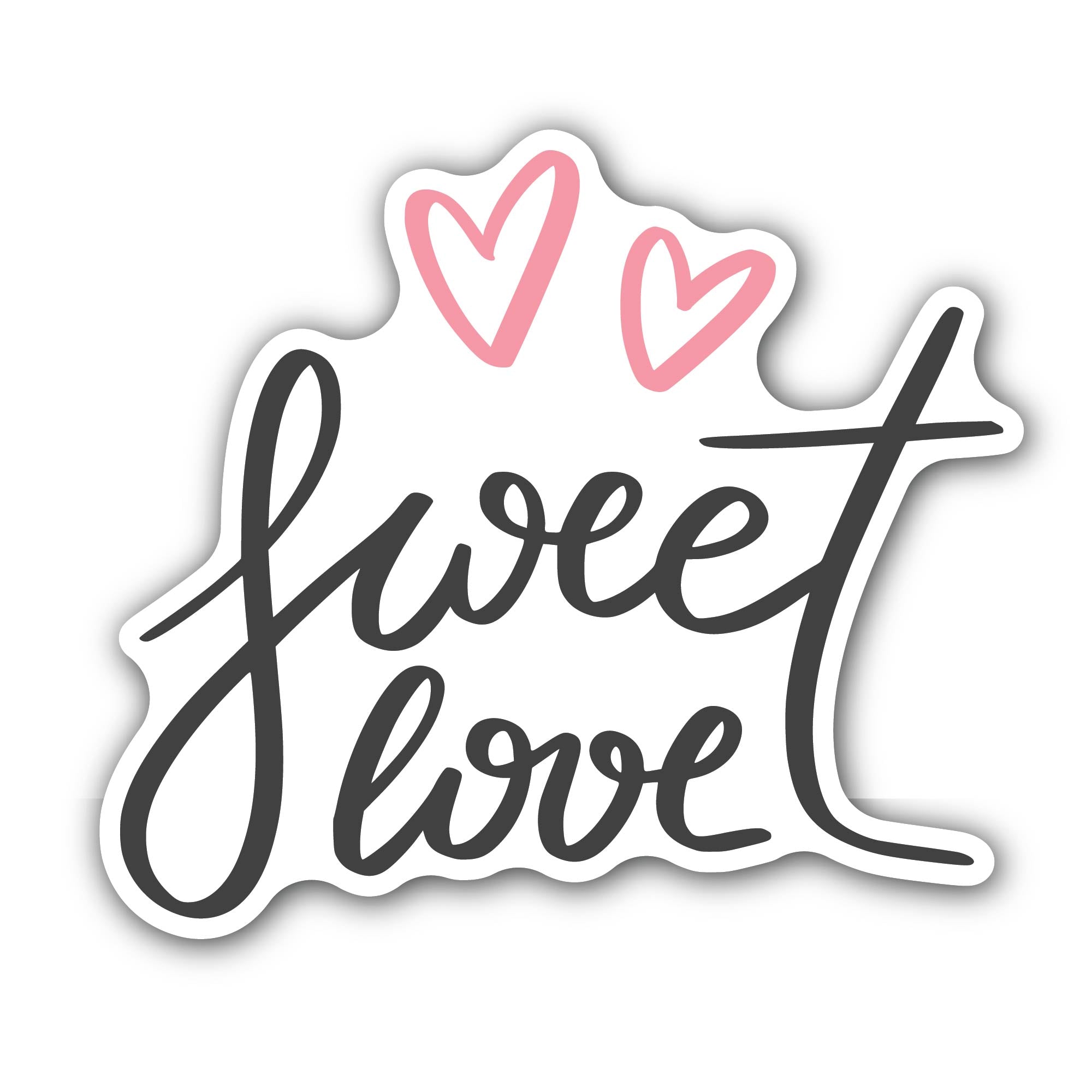 Sweet Love Sticker, Waterproof Vinyl Decal Sticker Indoor Or Outdoor 2 (Pieces) 3" and 5"