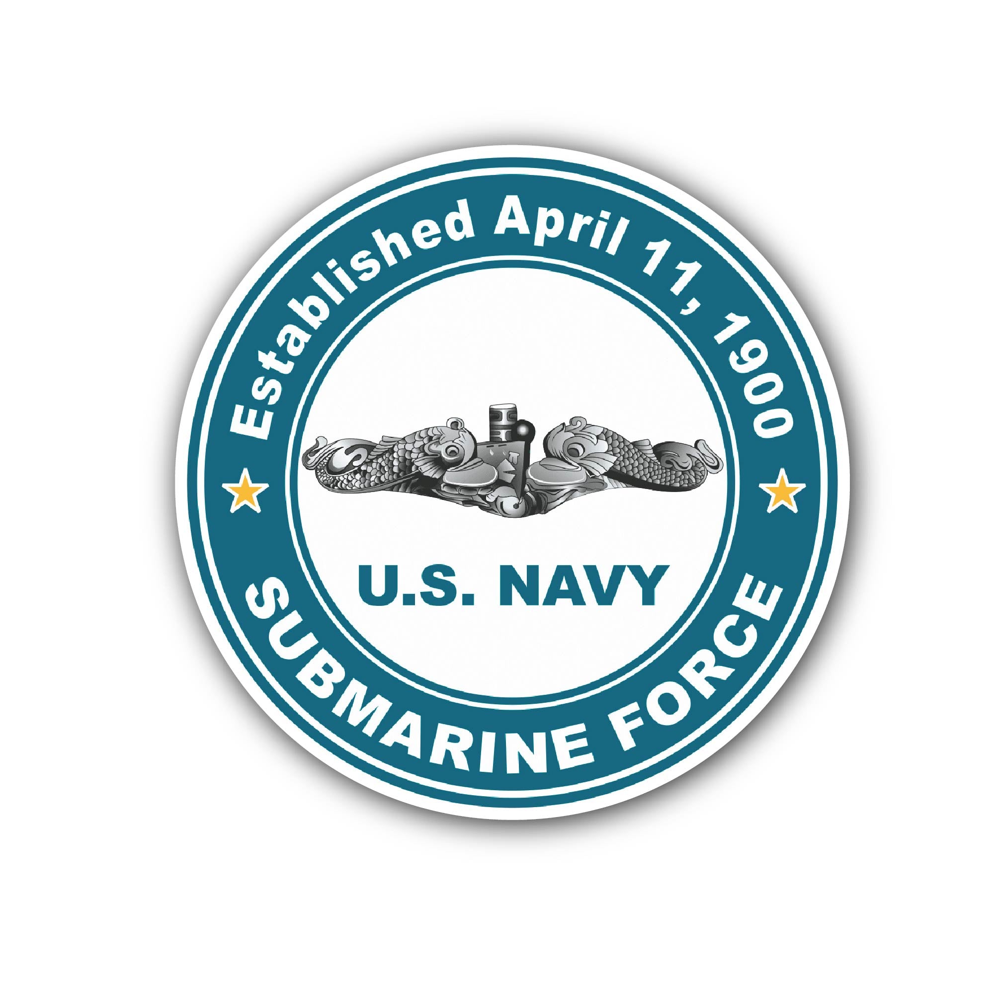 Established April 11, 1900, Sub Force Sticker, Waterproof Vinyl Decal Sticker Indoor Or Outdoor 2 (Pieces) 3" and 5"