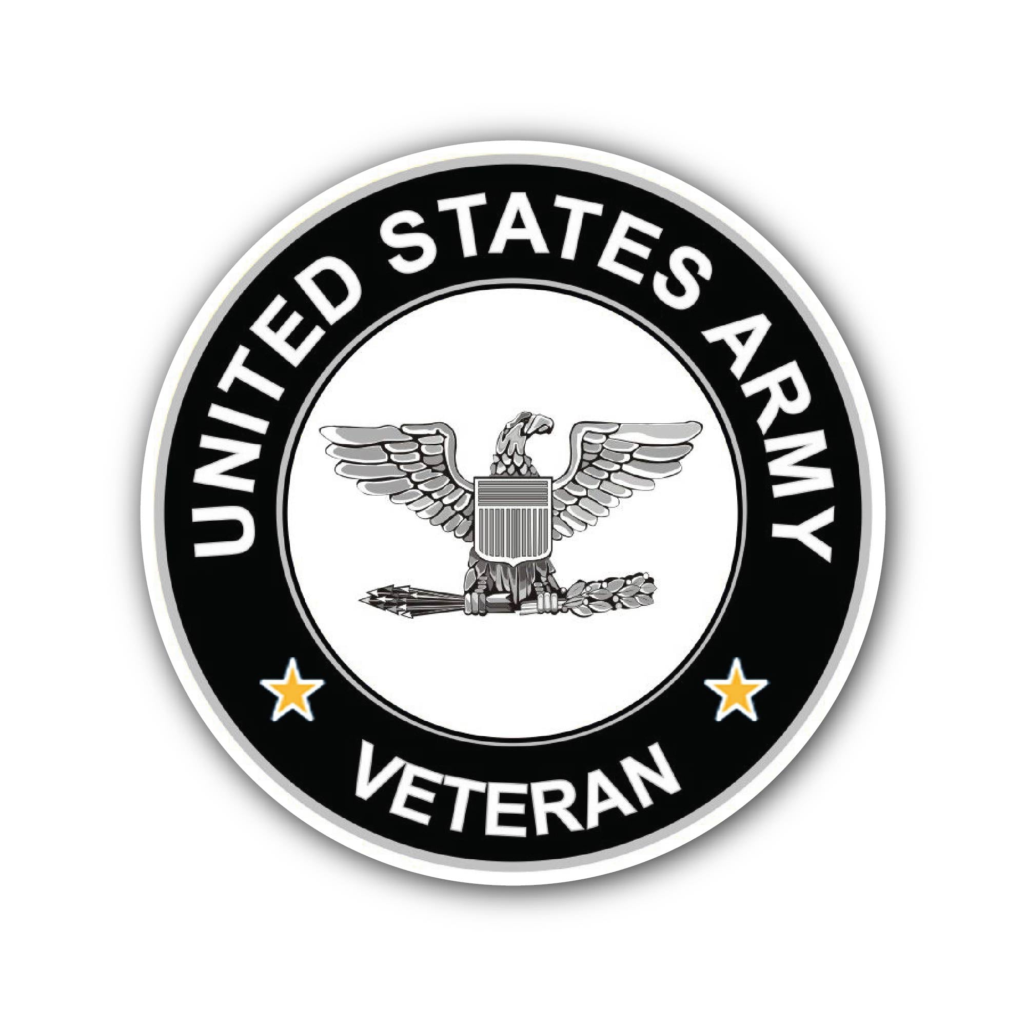 U.S. Army Colonel Veteran Sticker, Waterproof Vinyl Decal Sticker Indoor Or Outdoor 2 (Pieces) 3" and 5"