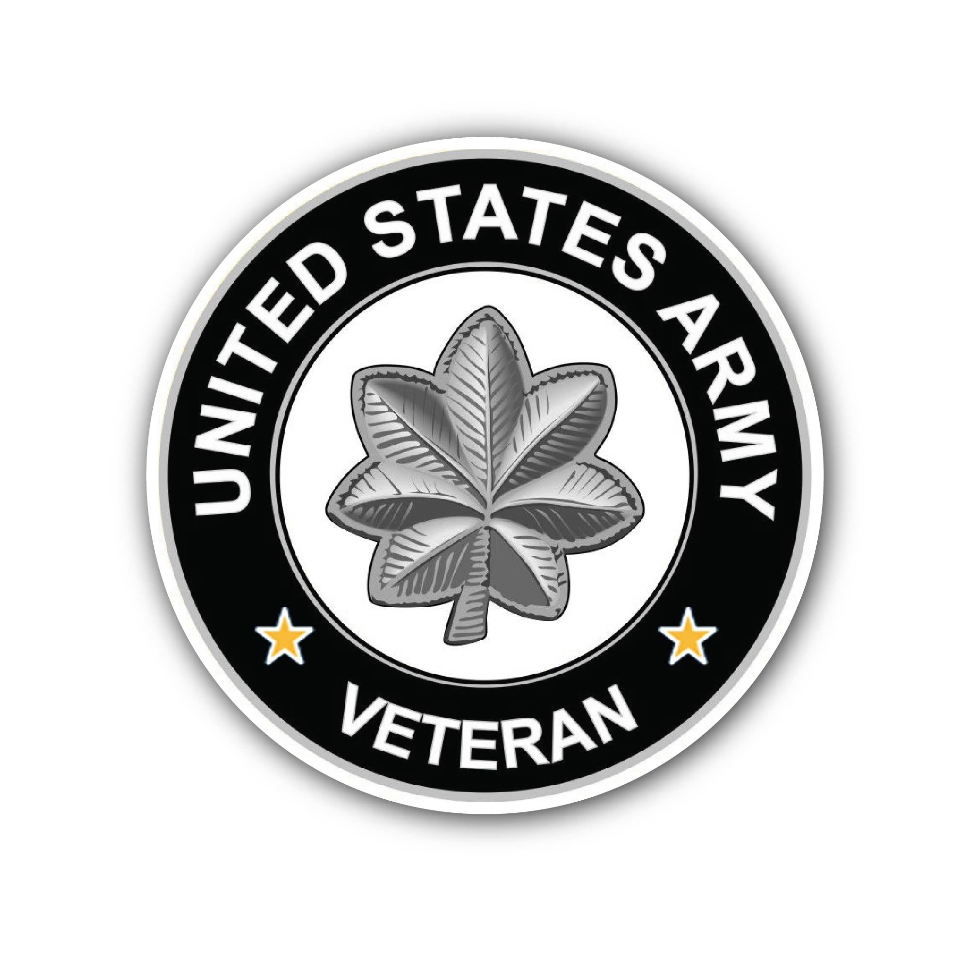 U.S. Army Lieutenant Colonel Veteran Sticker, Waterproof Vinyl Decal Sticker Indoor Or Outdoor 2 (Pieces) 3" and 5"