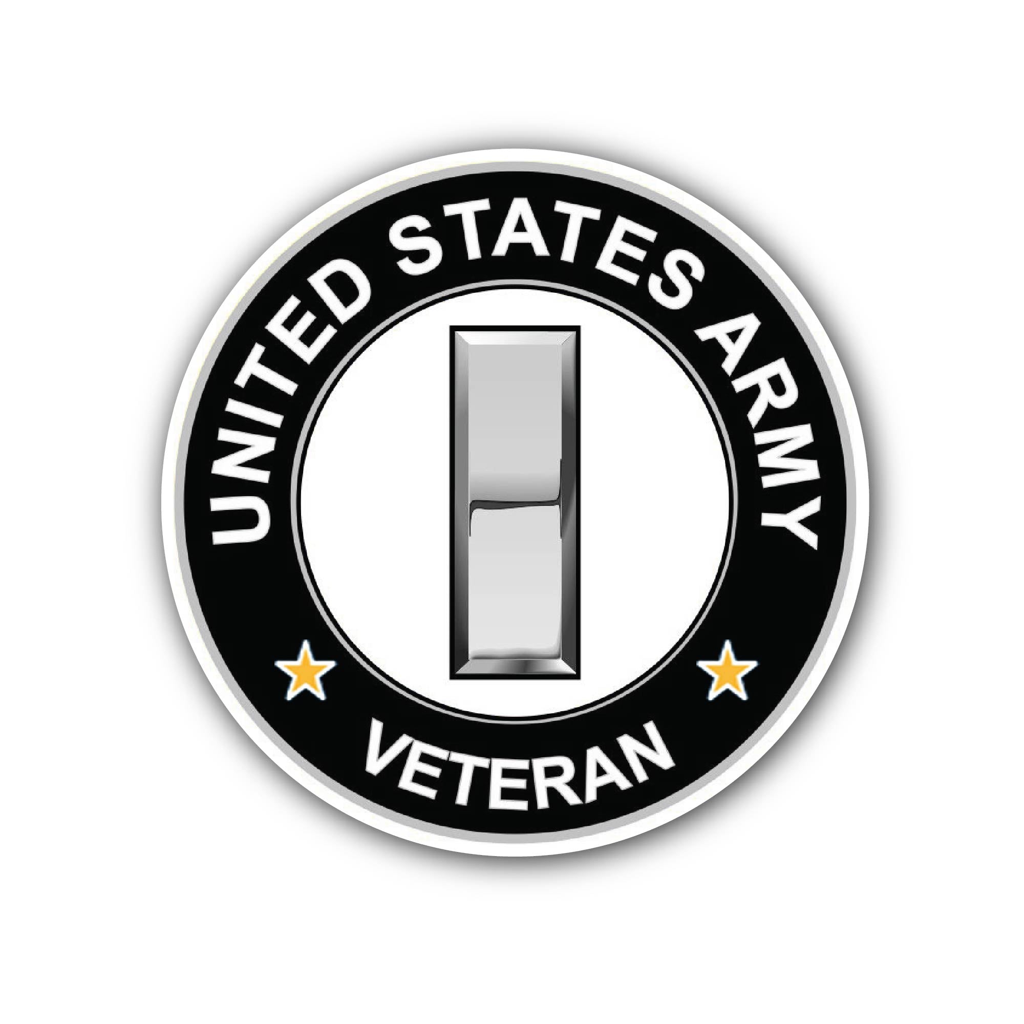 U.S. Army Lieutenant Rank Veteran Sticker, Waterproof Vinyl Decal Sticker Indoor Or Outdoor 2 (Pieces) 3" and 5"