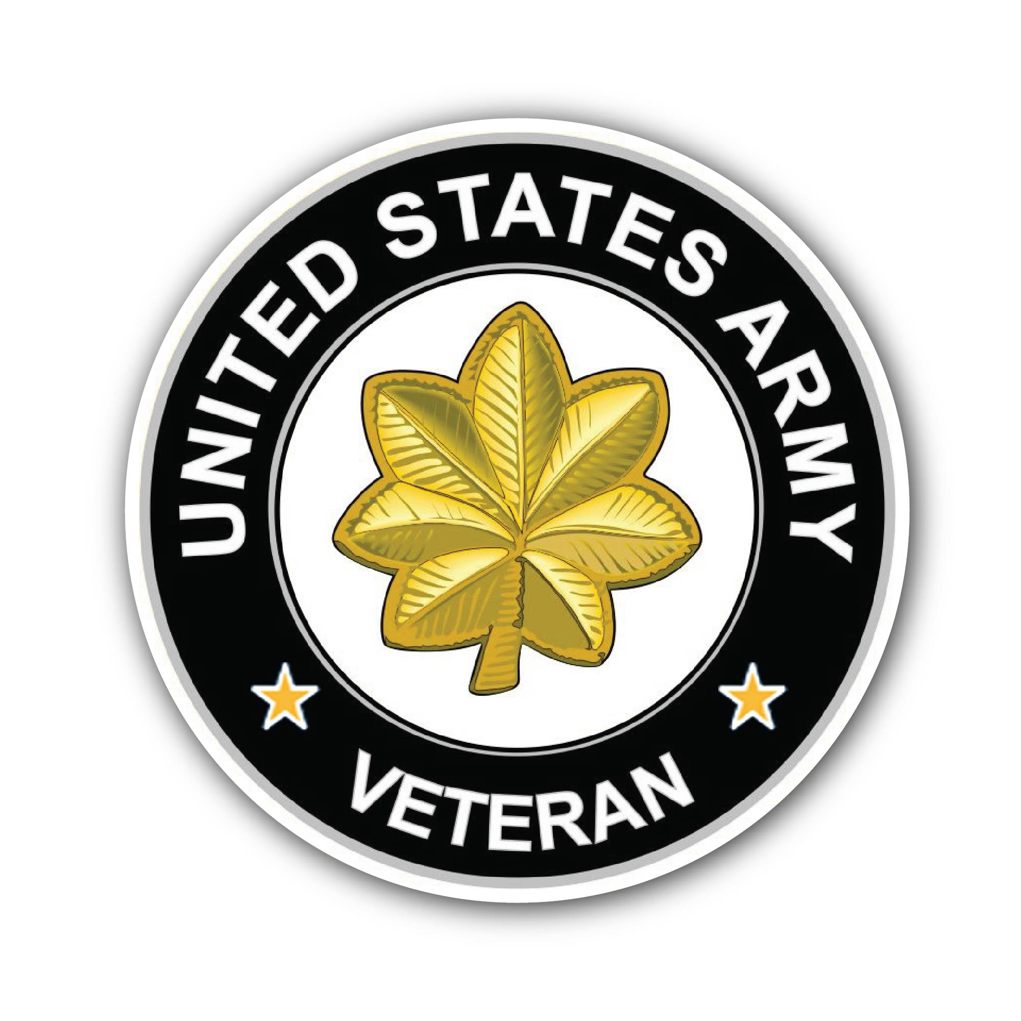 U.S. Army Major Veteran Sticker, Waterproof Vinyl Decal Sticker Indoor Or Outdoor 2 (Pieces) 3" and 5"